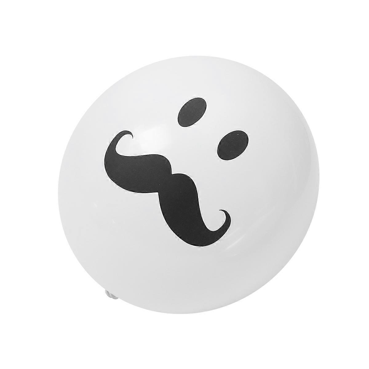 Balloon Birthday Party 12 Inch Round Latex Balloons White And Black Beard Pattern 100Pcs