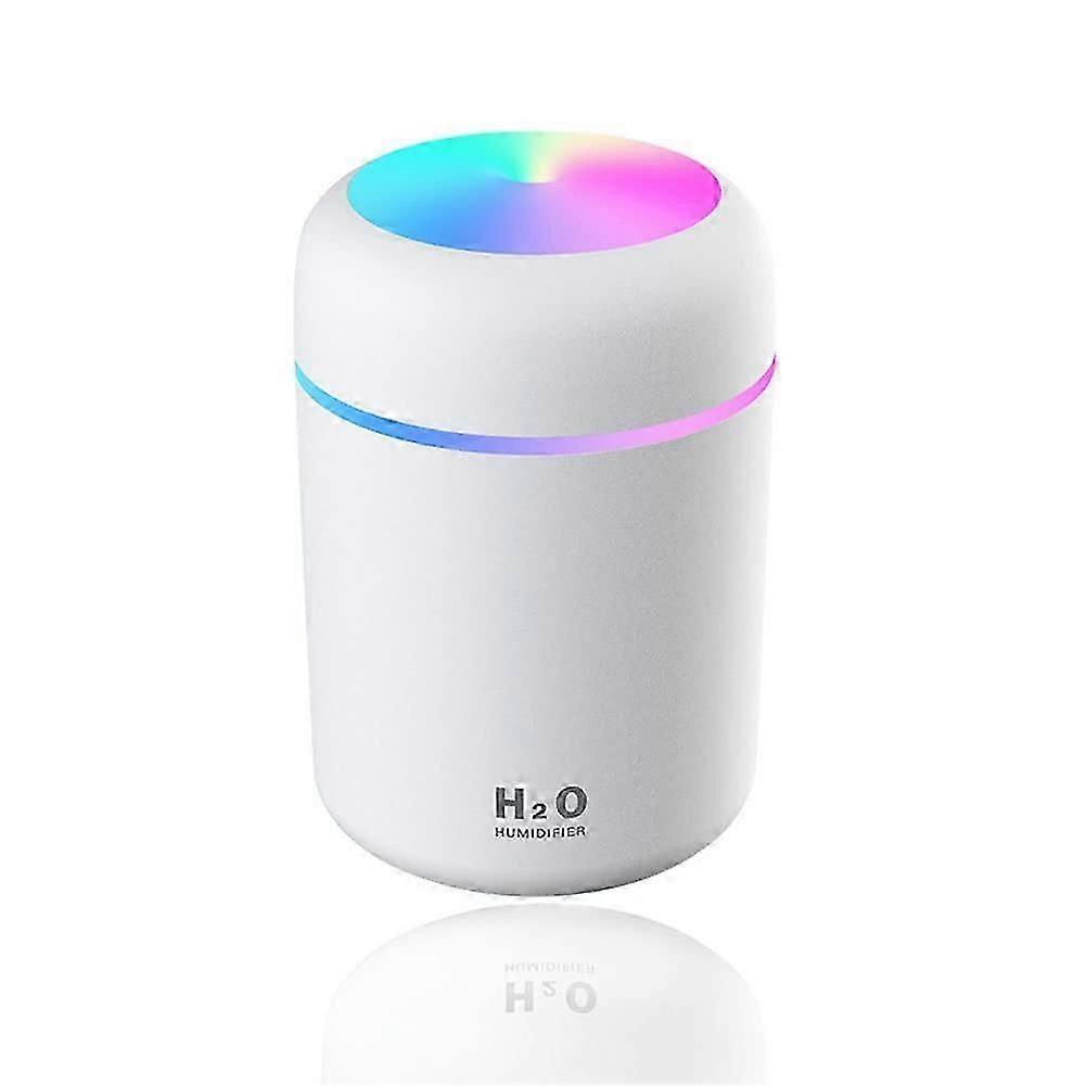 300ML Colorful Cool Humidifier,Portable Air Humidifier,White