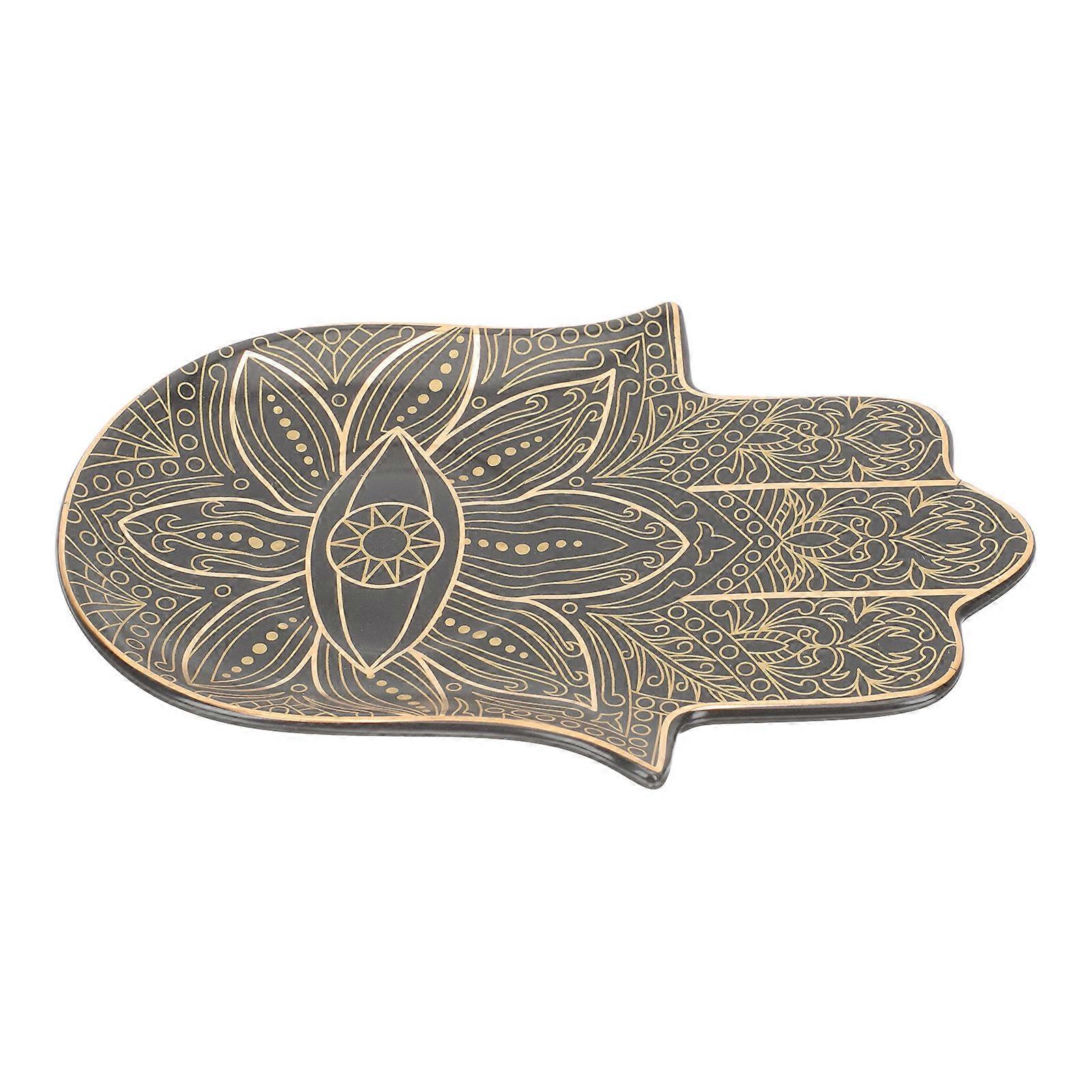 Palm Shaped Ceramic Jewelry Tray – Multi Functional Trinket Dish Coaster for Keys, Rings & Desktop Storage – Home Decoration