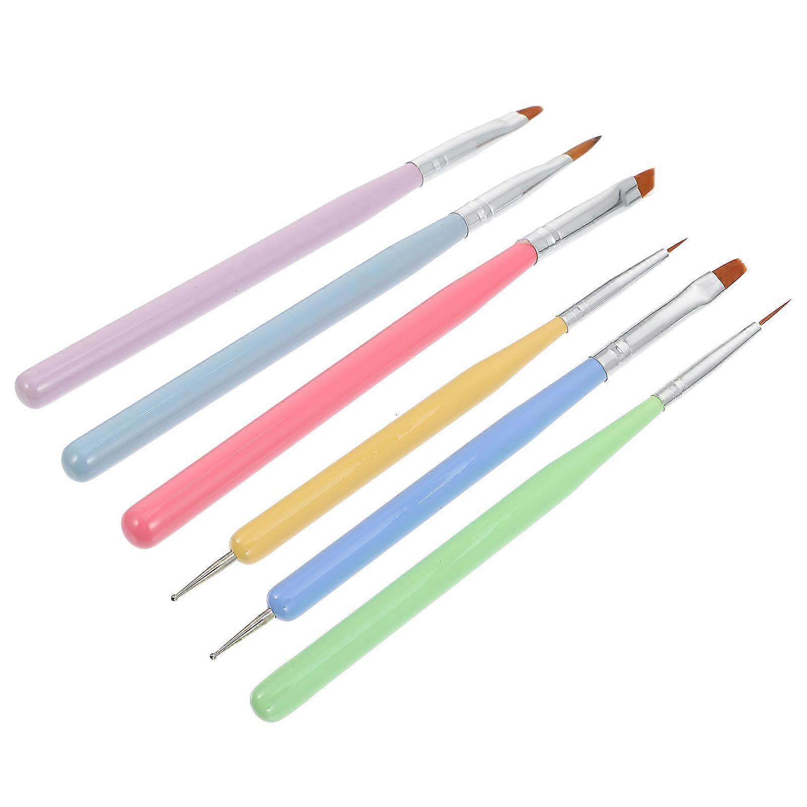 1 Set Assorted Color Nail Art Brushes Perfect for DIY Manicure Decoration and Use