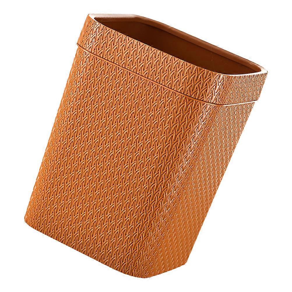 Trash Can Bedroom Simple Style Waste Container For Home Office Orange 30x23cm Plastic Garbage Collection 1Pcs