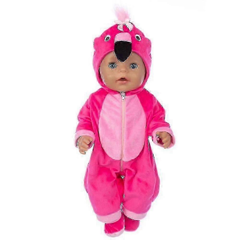 Söt docka söm flamingo enhörning giraff dinosaurie kläder overaller för nyfödda babydockor flickor födelsedag