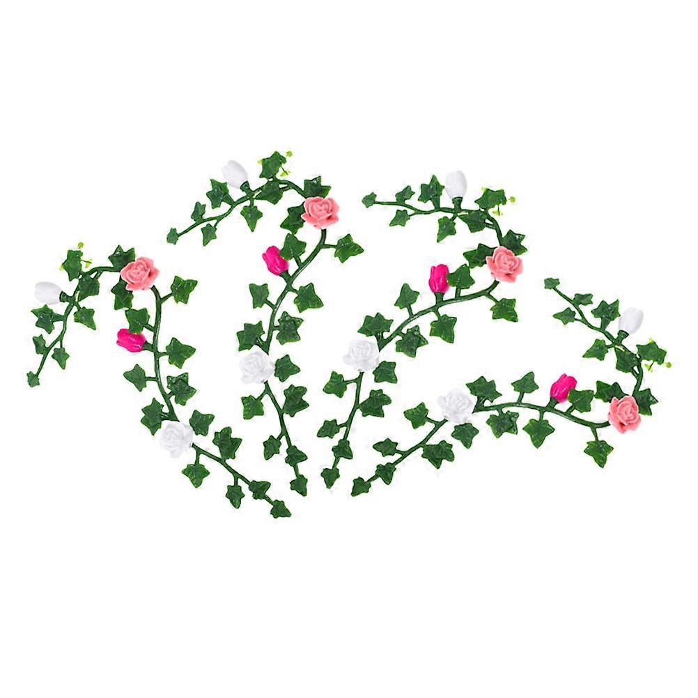 Here's a refined and engaging product description for your **4pcs Artificial Flower Vines Miniature Floral Garland**:

 

**4PCS Artificial Flower