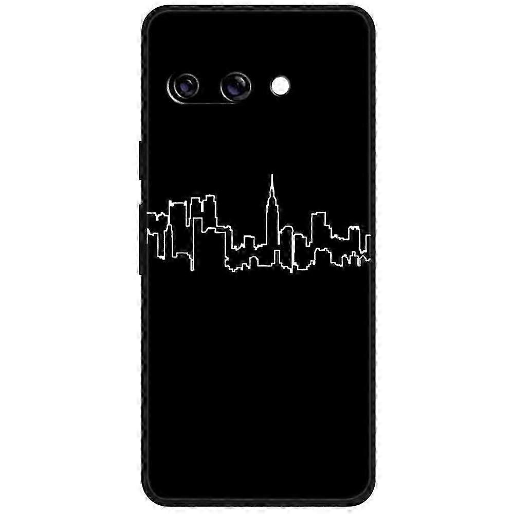 For a certain brand Pixel 9a Line Art Case Anti-Scratch Soft TPU Phone Cover - Flower