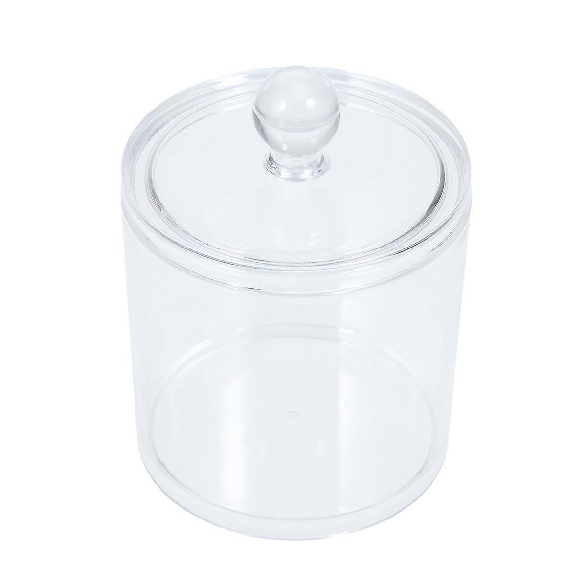Glass Storage Container with Lid for Home Organizing Cotton Swabs Toothpicks Snacks Transparent 3.5oz