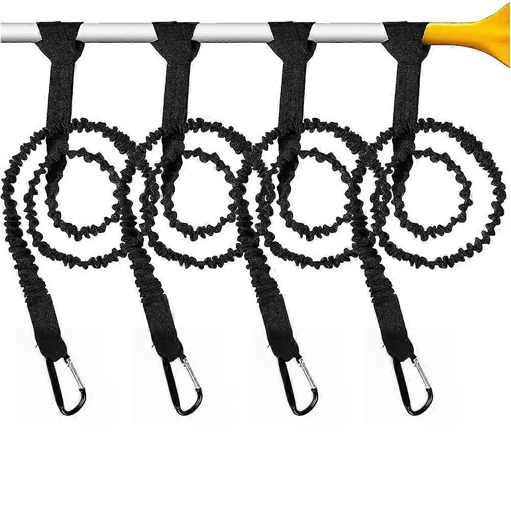 Kayak Canoe Paddle Leash, Stretchable Design Gear Protection Ensures Paddle Safety, Easy to Use Versatile Leash for SUP Boating (4-Piece Set)