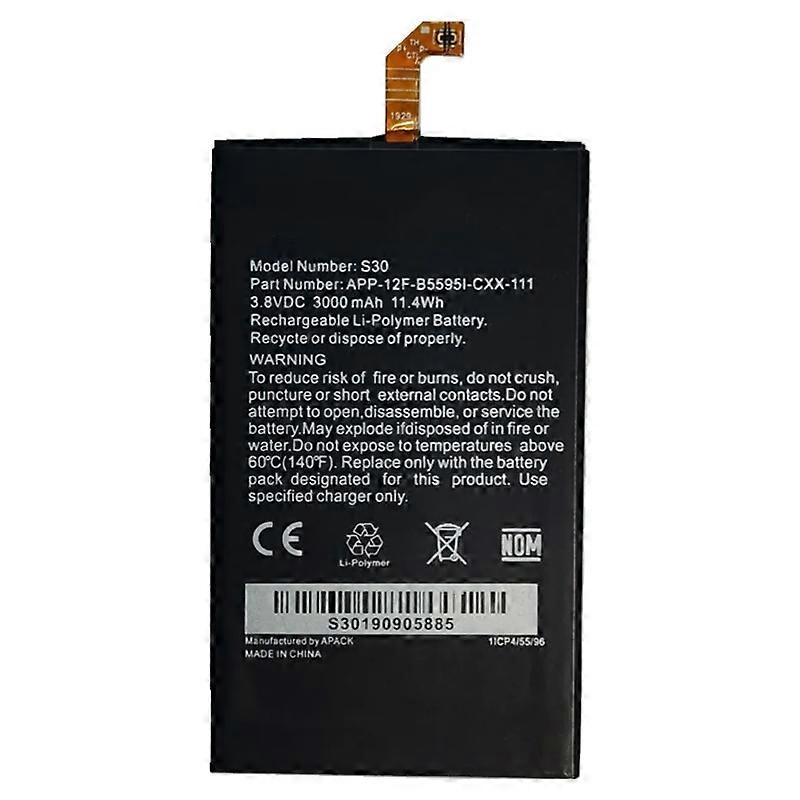 For Cat S30 3.85V 3000mAh Rechargeable Li Polymer Battery Assembly Part (without Logo)