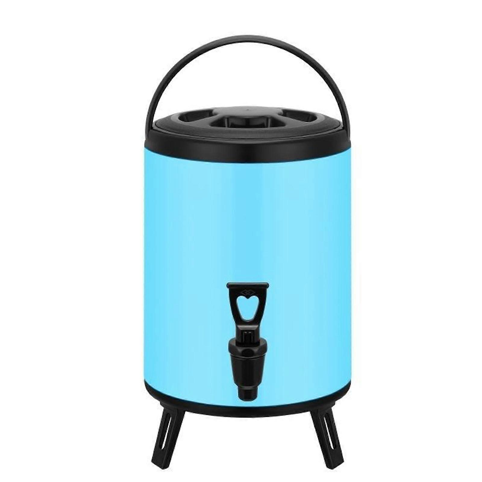 Isolated stainless steel container, Hot water urn with tap, Doublewalled drink dispenser, With foldable stand/Blue/30 16cm/6L 3016cm/6L Blue