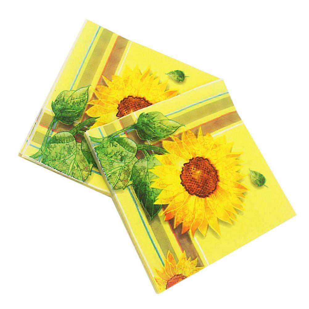 Here's a polished and professional product description based on your input:
**40pcs Sunflower Pattern Printed Napkins – Vibrant Dinner Napkins