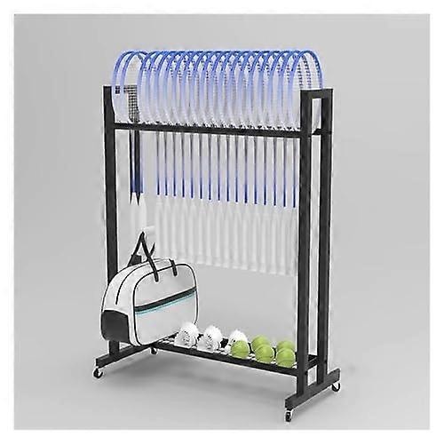 Badminton racket storage rack, stand for tennis rackets, large capacity, matte black