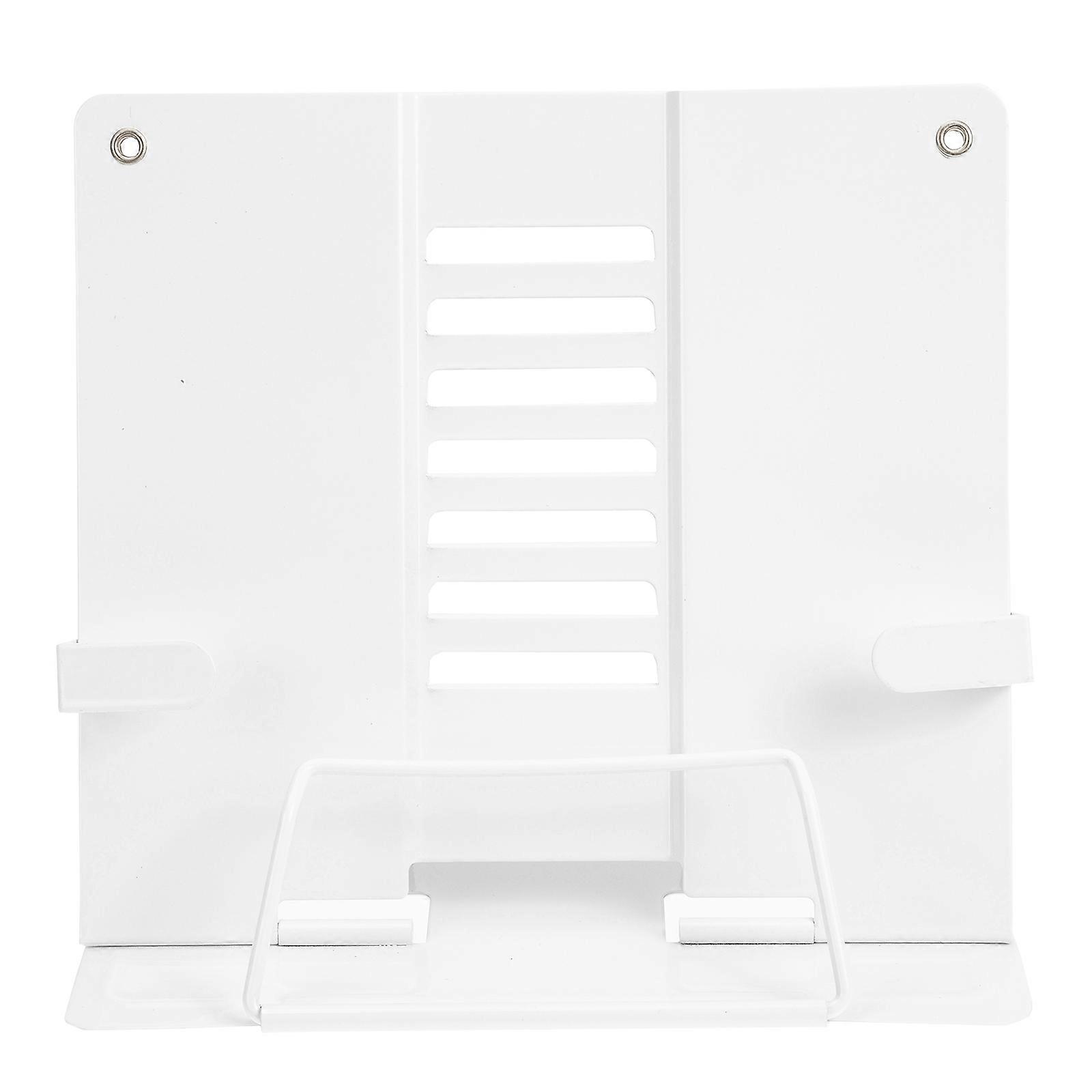 Adjustable Standing Book Stand Iron Rectangular Shape Study Supplies White 21x20cm 1Pcs