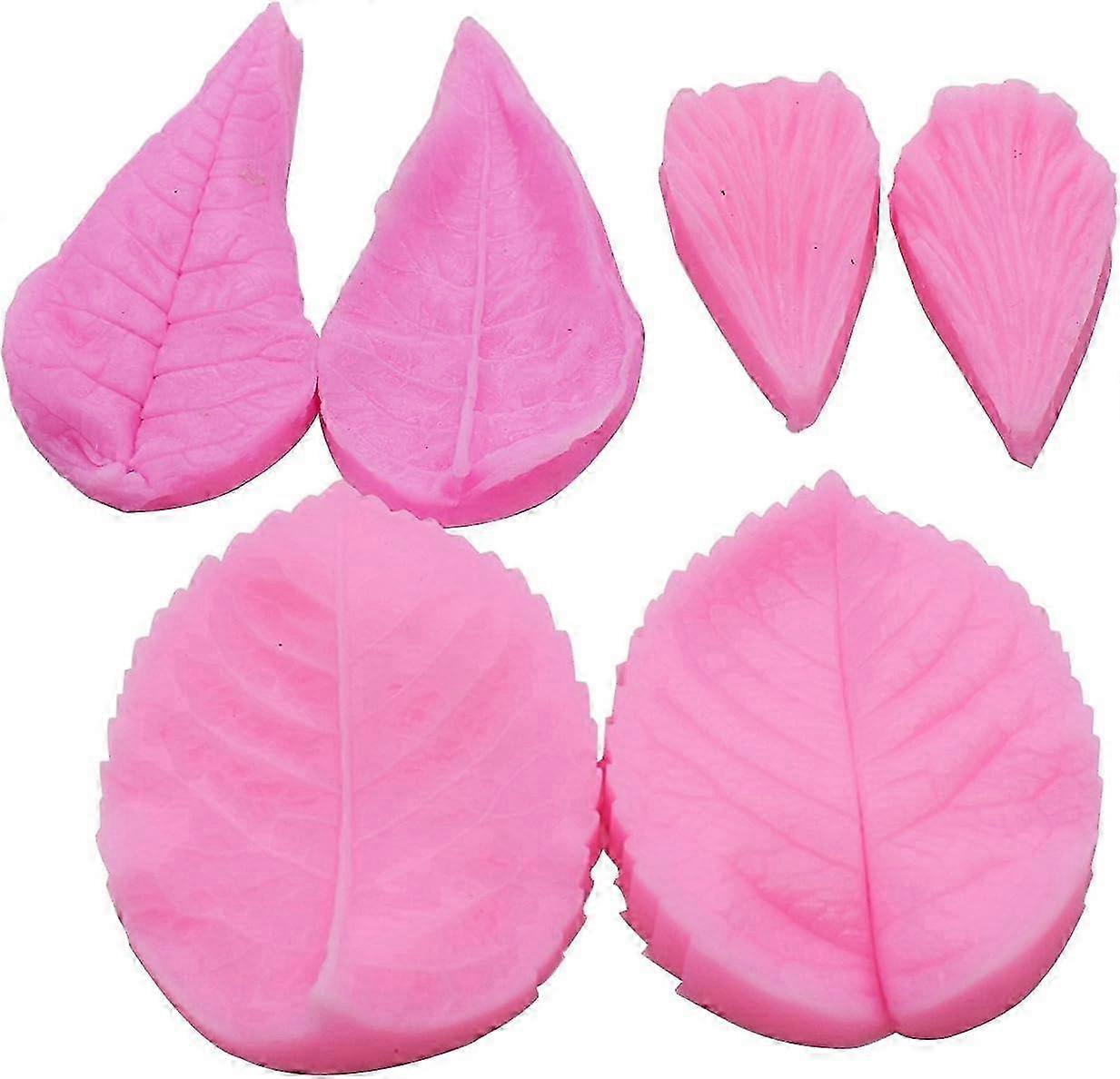 עובש עלים 3 יחידות / סט, עלה סיליקון עלה כותרת וריד כלי מלאכה סוכר פונדנט ו מסטיק להדביק עובש