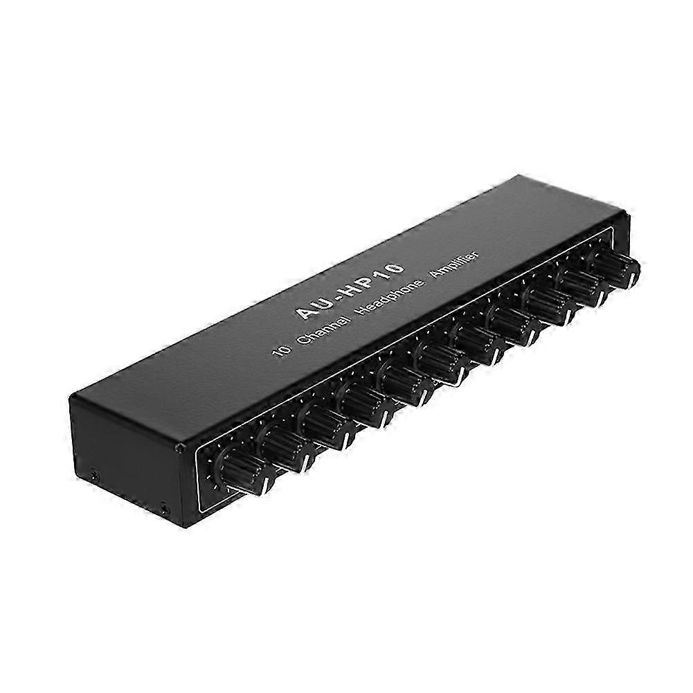 AU-HP10 10 Channel Stereo Headphone Amplifier Audio 1Input 10 Output Preamplifier Independent-Contro Edition 0704