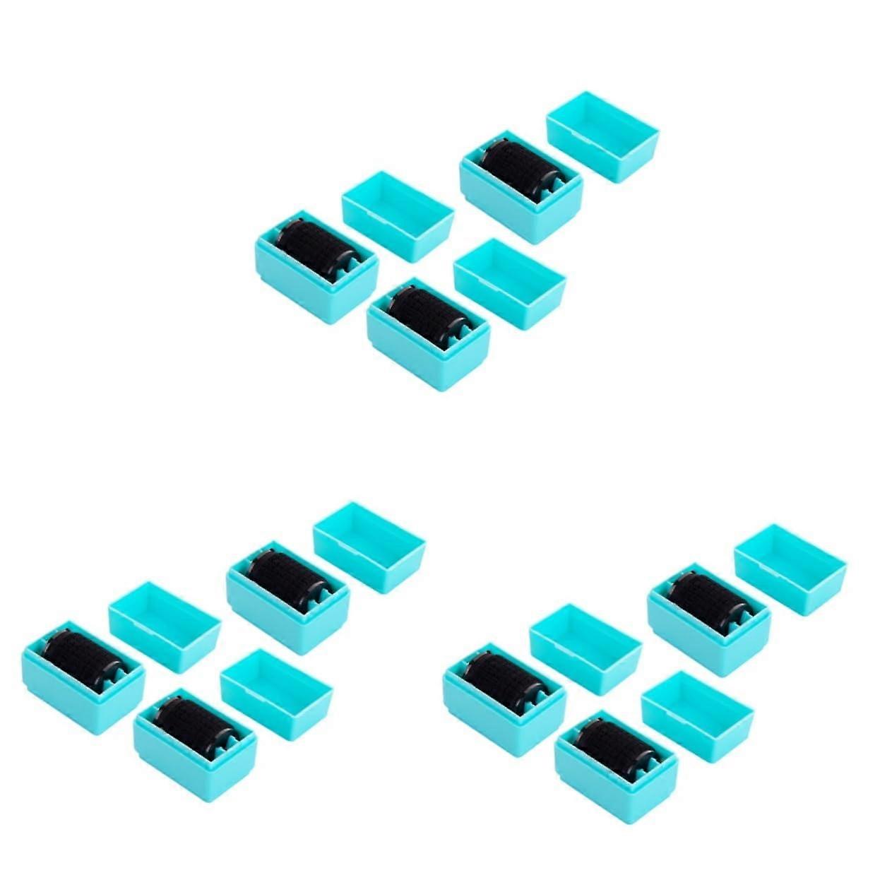 Self-Inking Stamp ID Roller Pack of 9 for Identity Protection, Wide Roll Messy Code Stamp for Secure Document Privacy