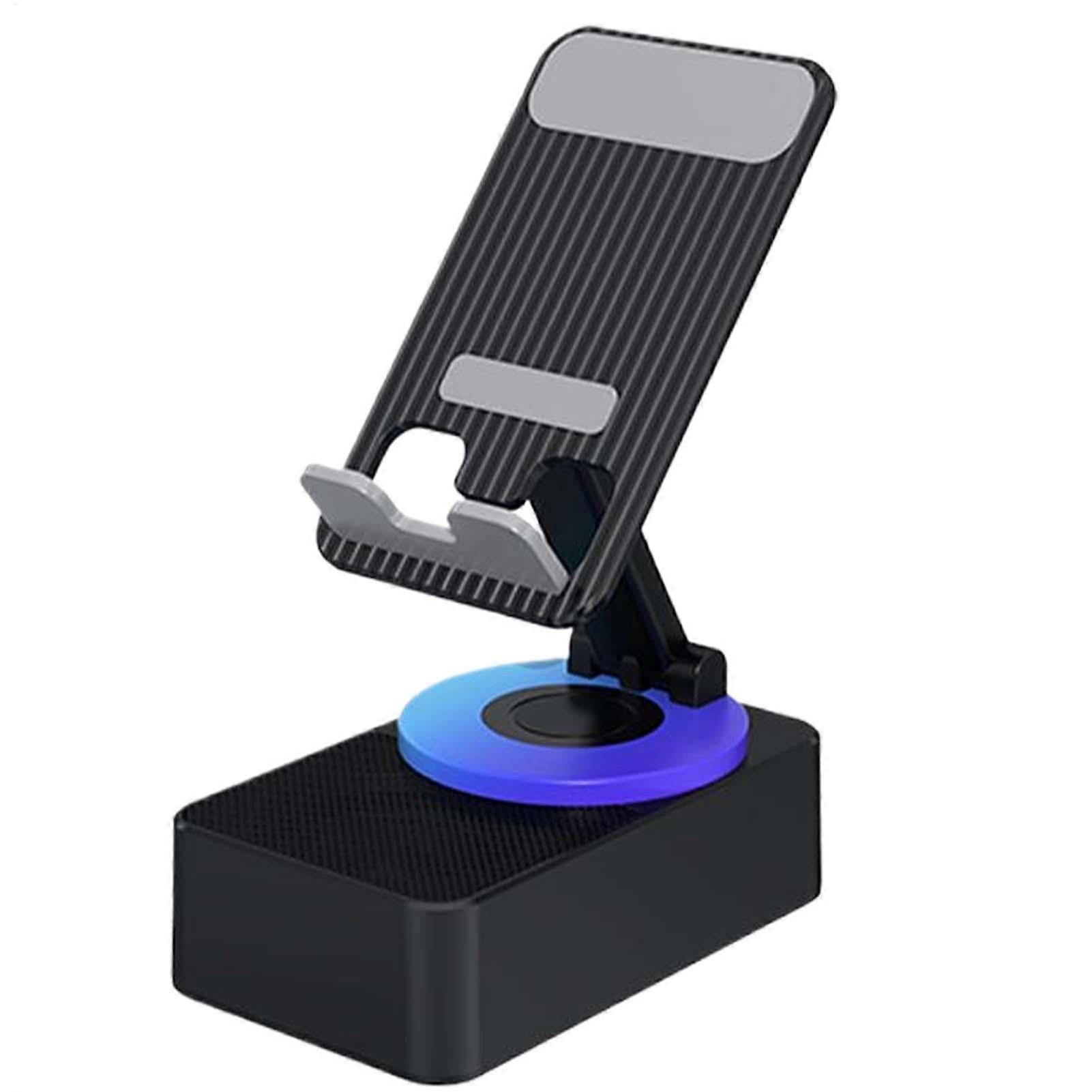 Induction speaker for mobile phones, wireless, 360 rotatable, for travel, camping, black.