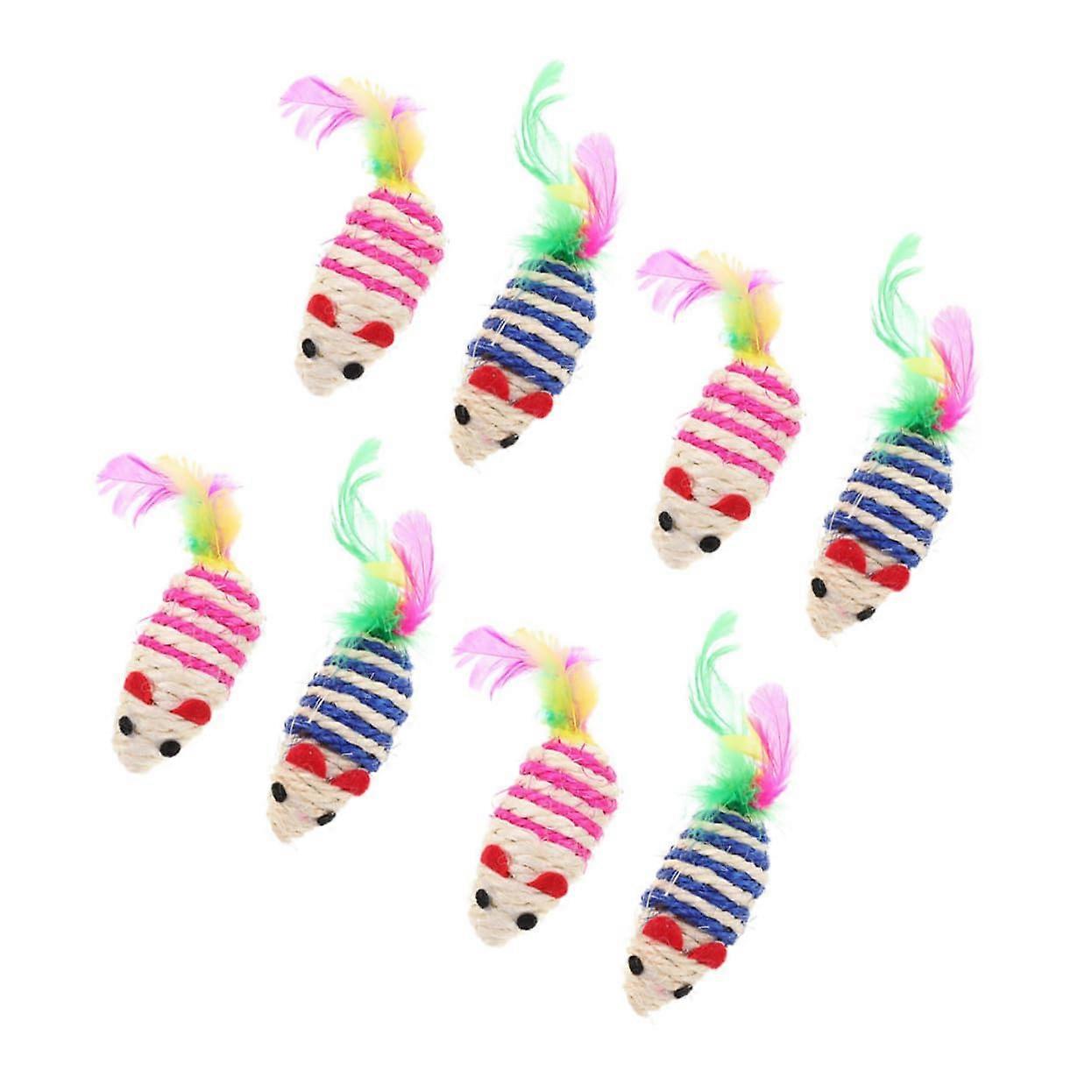 Sound Cat Toy Pack of 8 Catnip Balls for Kittens Chew Toy for Teething Cats Sisal Material Interactive Play