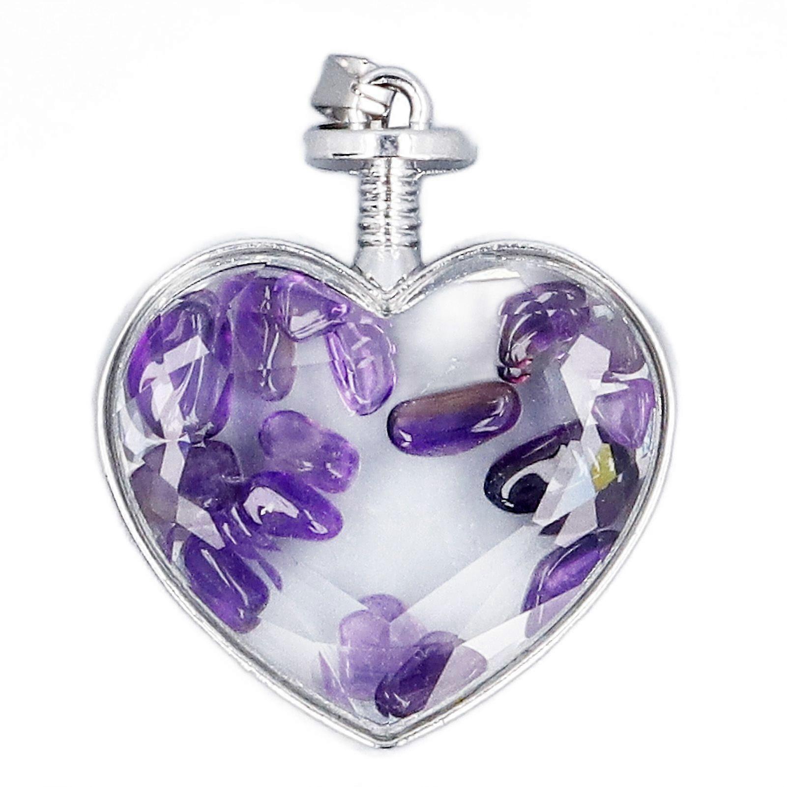 2025 Latest Model Heart Shape Bottle with Crushed Stone Glass Wishing Bottle