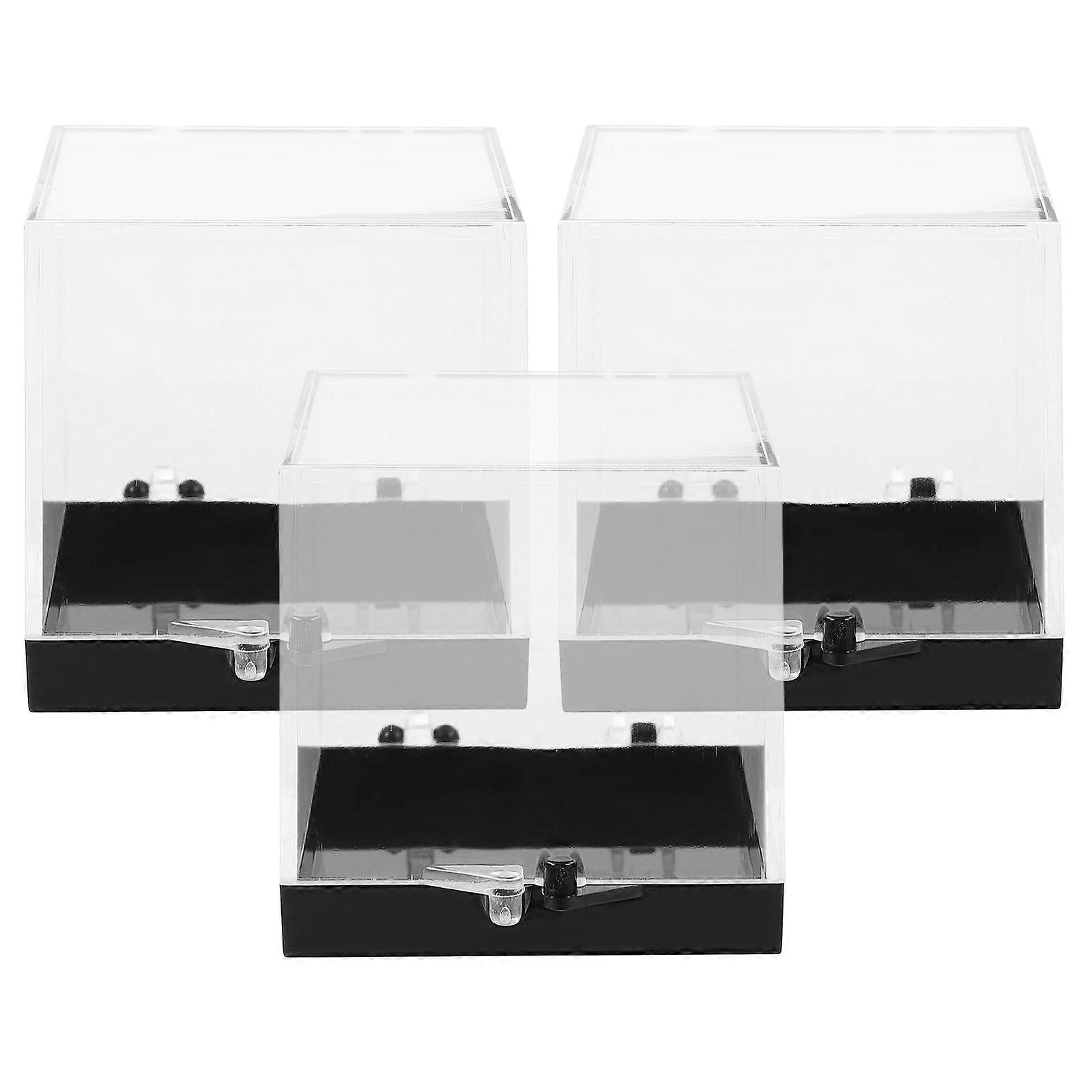 Transparent Small Box Multipurpose Plastic Display Case For Collectors 3Pcs