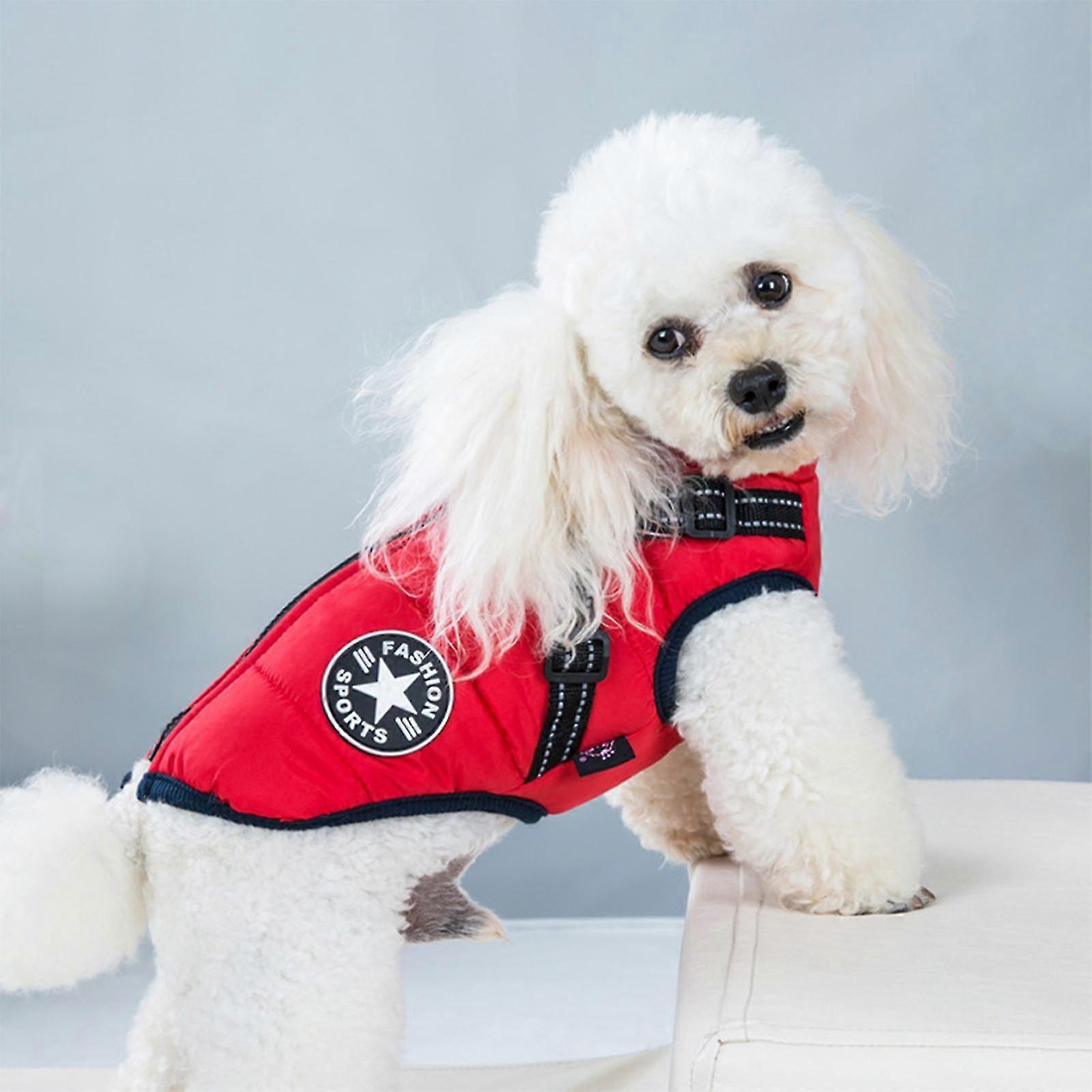 Küçük Orta Köpekler için Köpek Ceketi, Köpek Kış Ceket Polar Koşum Takımı ile Astarlı Rahat Sıcak, Yansıtıcı Köpek Kış Giysileri Açık Yürüyüş
