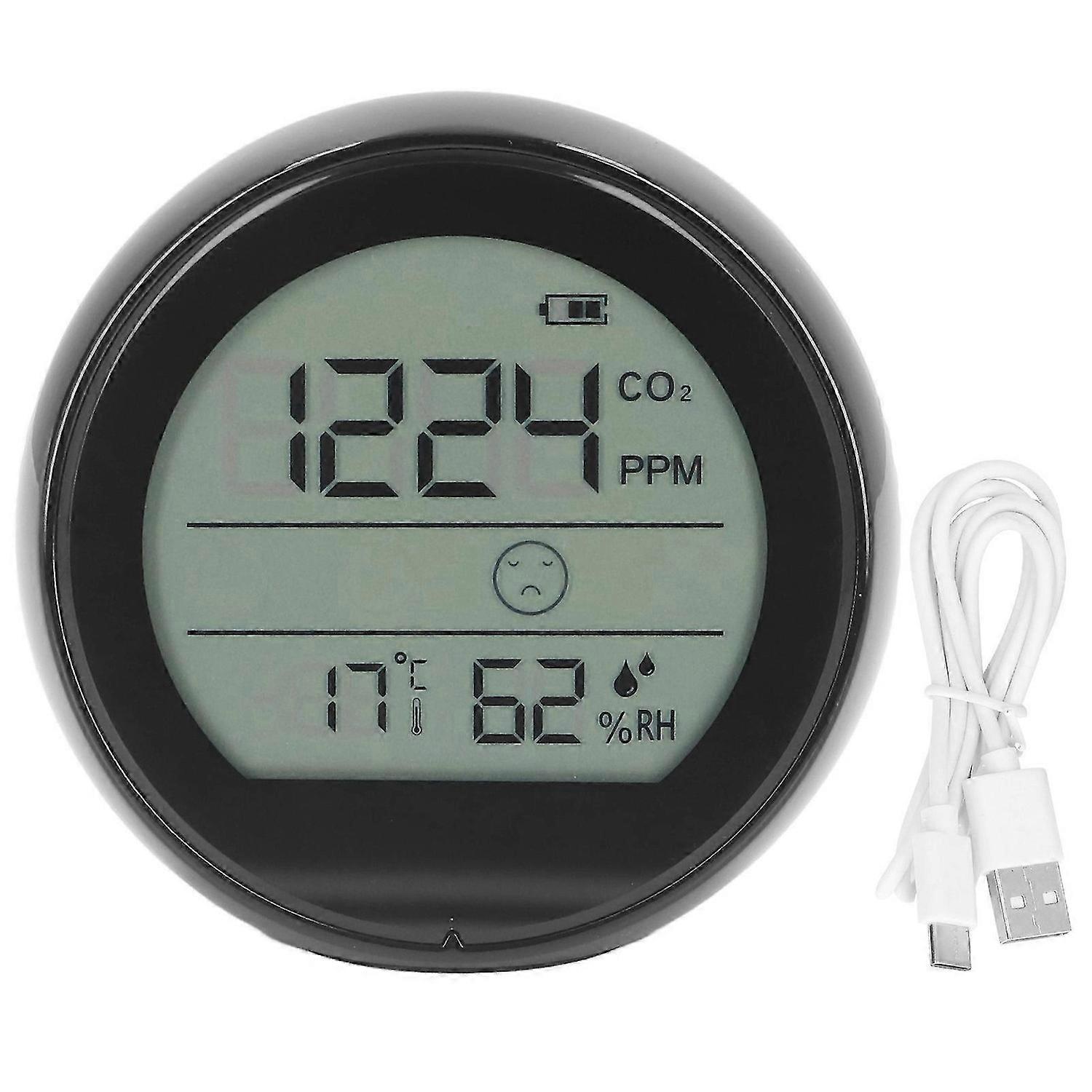 CO2 Monitor P8 Infrared Carbon Dioxide Detector Air Quality Temperature Humidity Tester for LaboratoryBlack