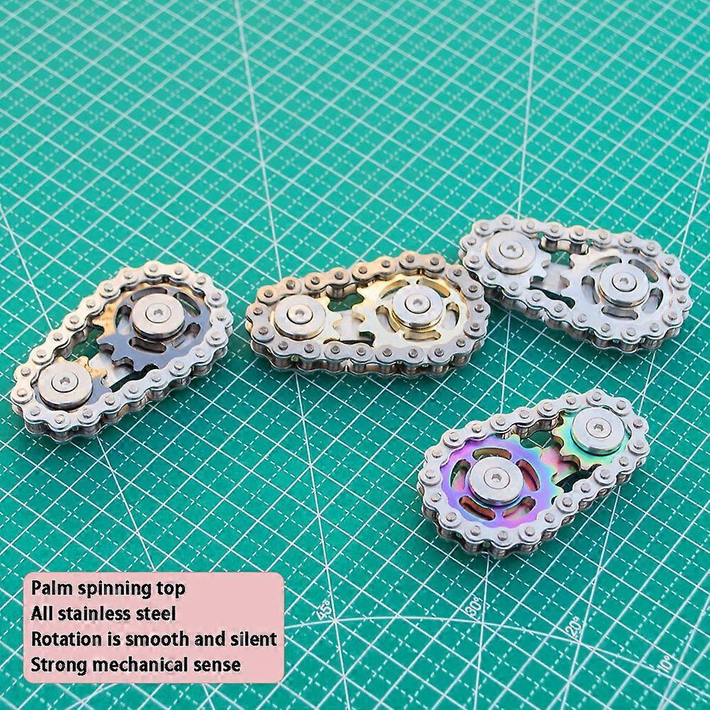 Metal Gear Bicycle Chain Decompression Fingertip Chain Gear Chain Decompression Toy(color 2)