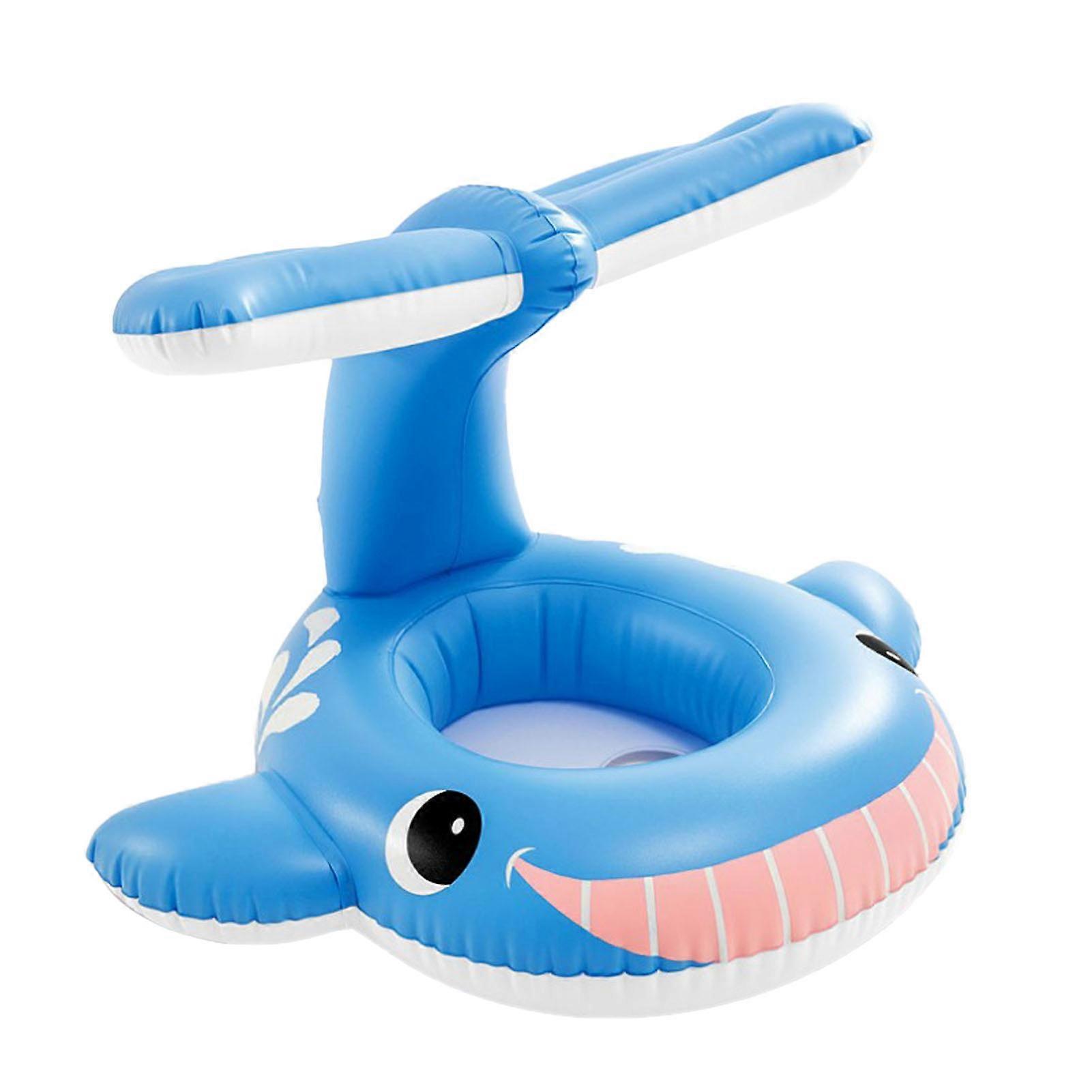 Barn Oppblåsbare Svømming Seat Ring Anti Leaning Cushion Blåhval Floating Ring