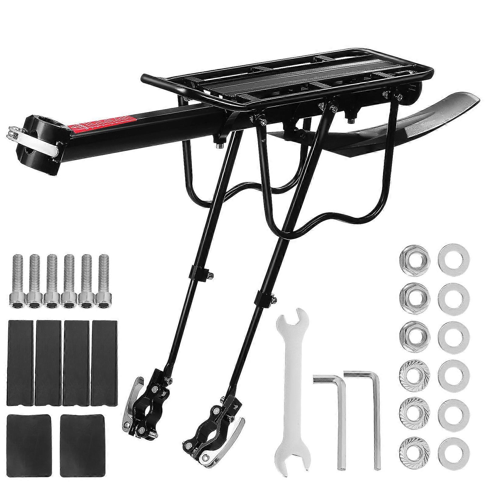 Bicycle Rear Rack Bike Cargo Rear Rack For Low-light Conditions Rectangular Shape Enhanced Visibility 1Set