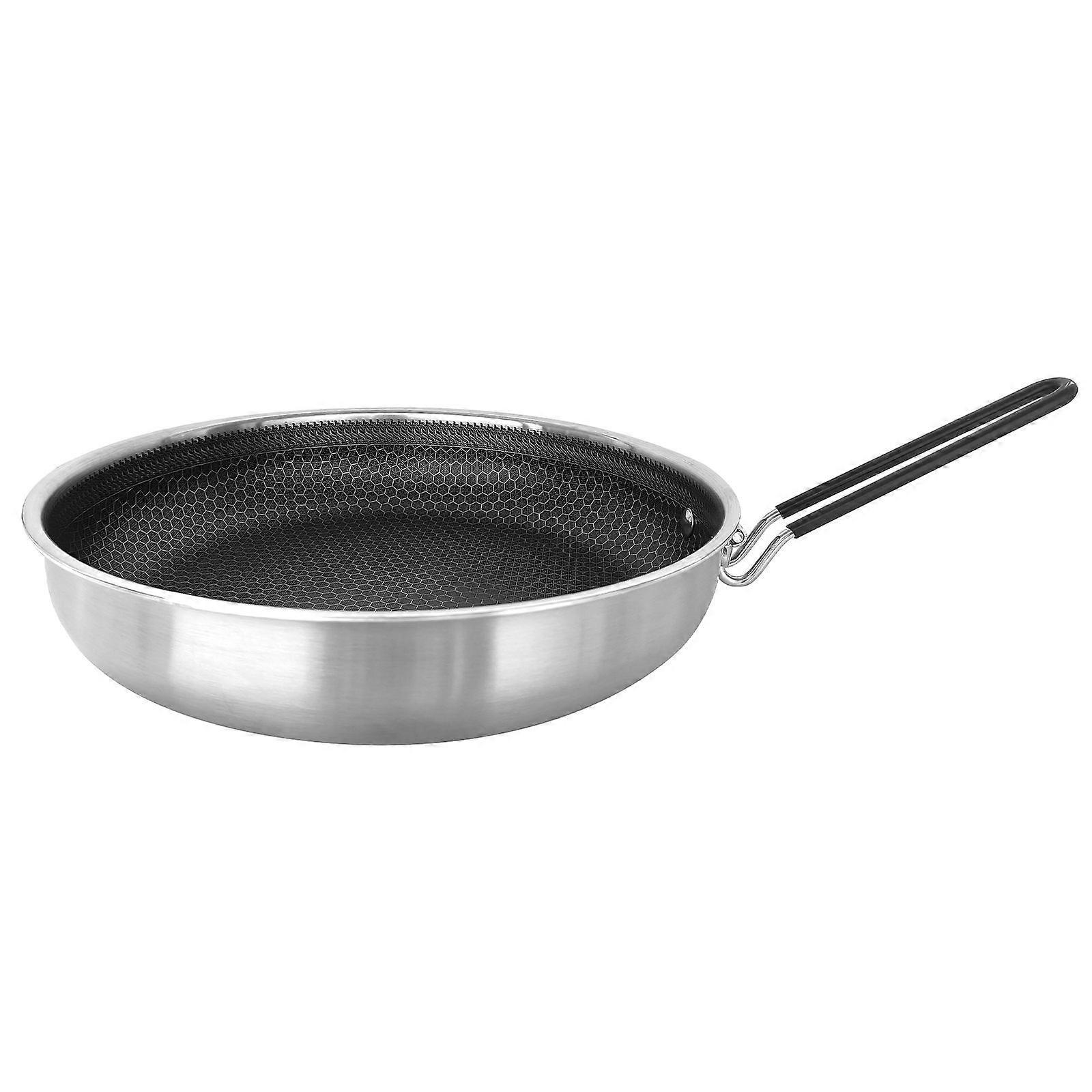 Non-Stick Camping Frying Pan with Foldable Handle Universal for Gas Electric & Ceramic Stoves 26cm/10.2in & 28cm/11in OptionsYMHC