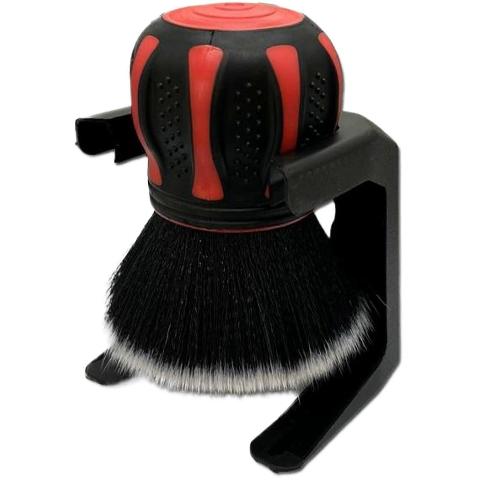Auto Detail Brush with Fiberglass Bristles, 4x5 Inch Non-Slip Cleaning Tool for Automotive Interior Rubber Components