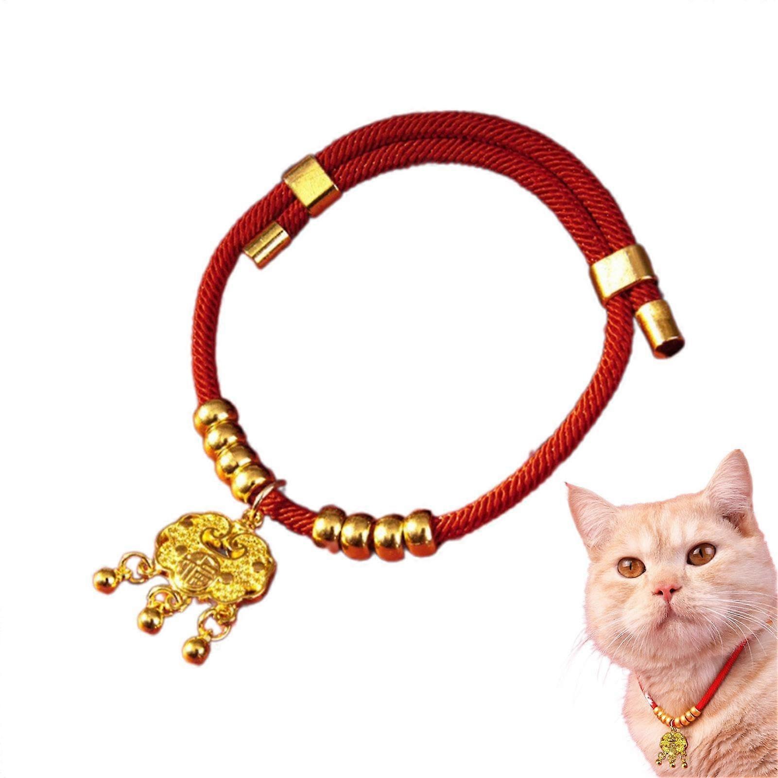Happy New Year Pet Collar for Dogs - Adjustable Dog Collar in the Year of the Snake, Lucky Cat Collar, New Year Design