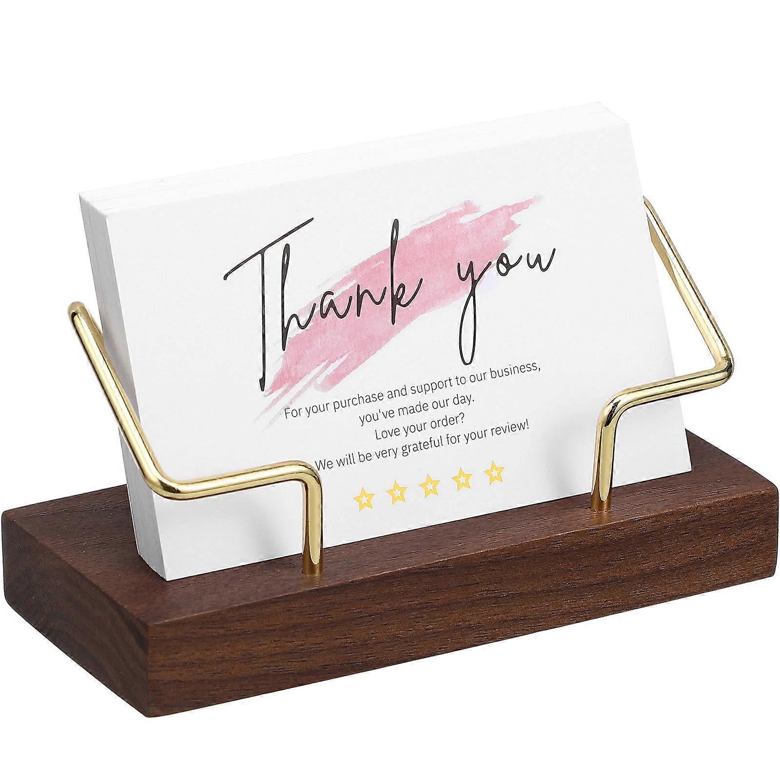 Card Holder Display Business Card Organizer For Office Meetings Elegant Appearance Versatile Use Walnut Material 10.00X5.10X5.00CM 1Pcs