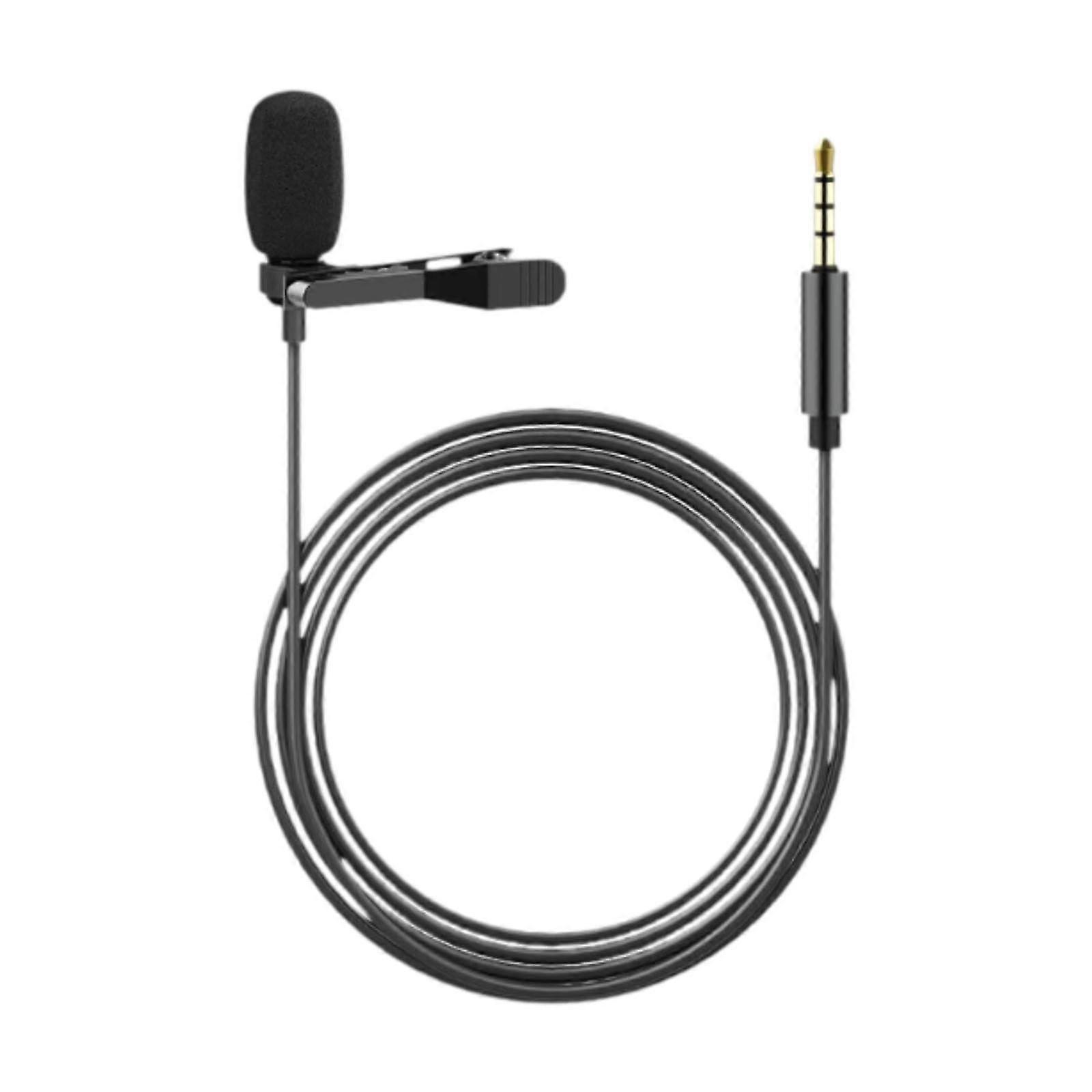 Microphone - Clip-On Lavalier Microphone with 3.5 mm Jack, Ideal for Live-Streams, Vlogs and Phone Applications