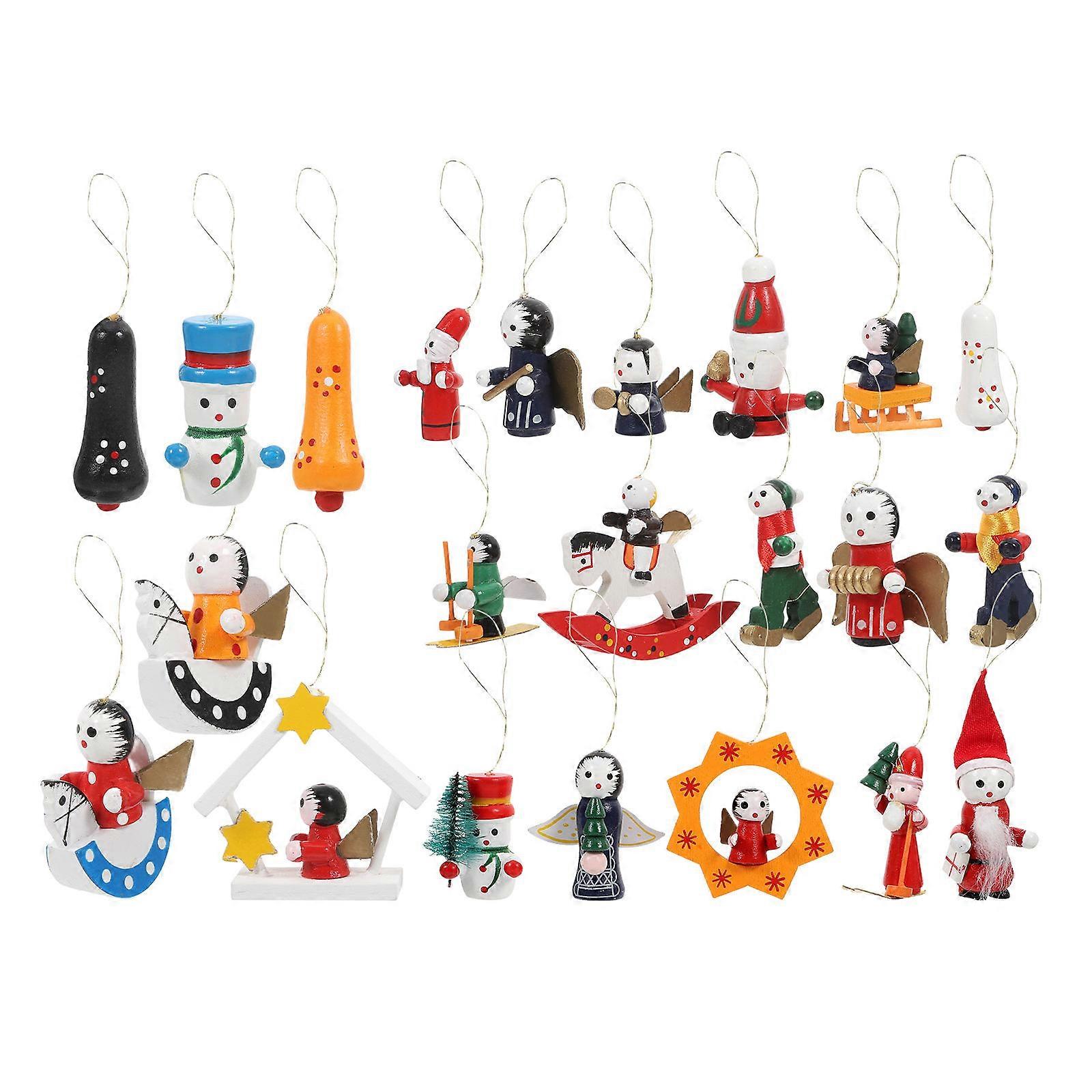 Tiny Craft Christmas Tree Ornaments Set Assorted Decor 9.43X9.43X0.79in Key Chain Ornament 1Set