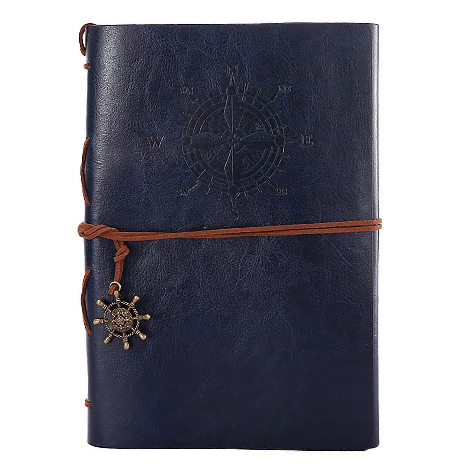 Leather Notebook A5 Ring Binder Travel Diary World Map Blank Pages Vintage Diary Sketchbook