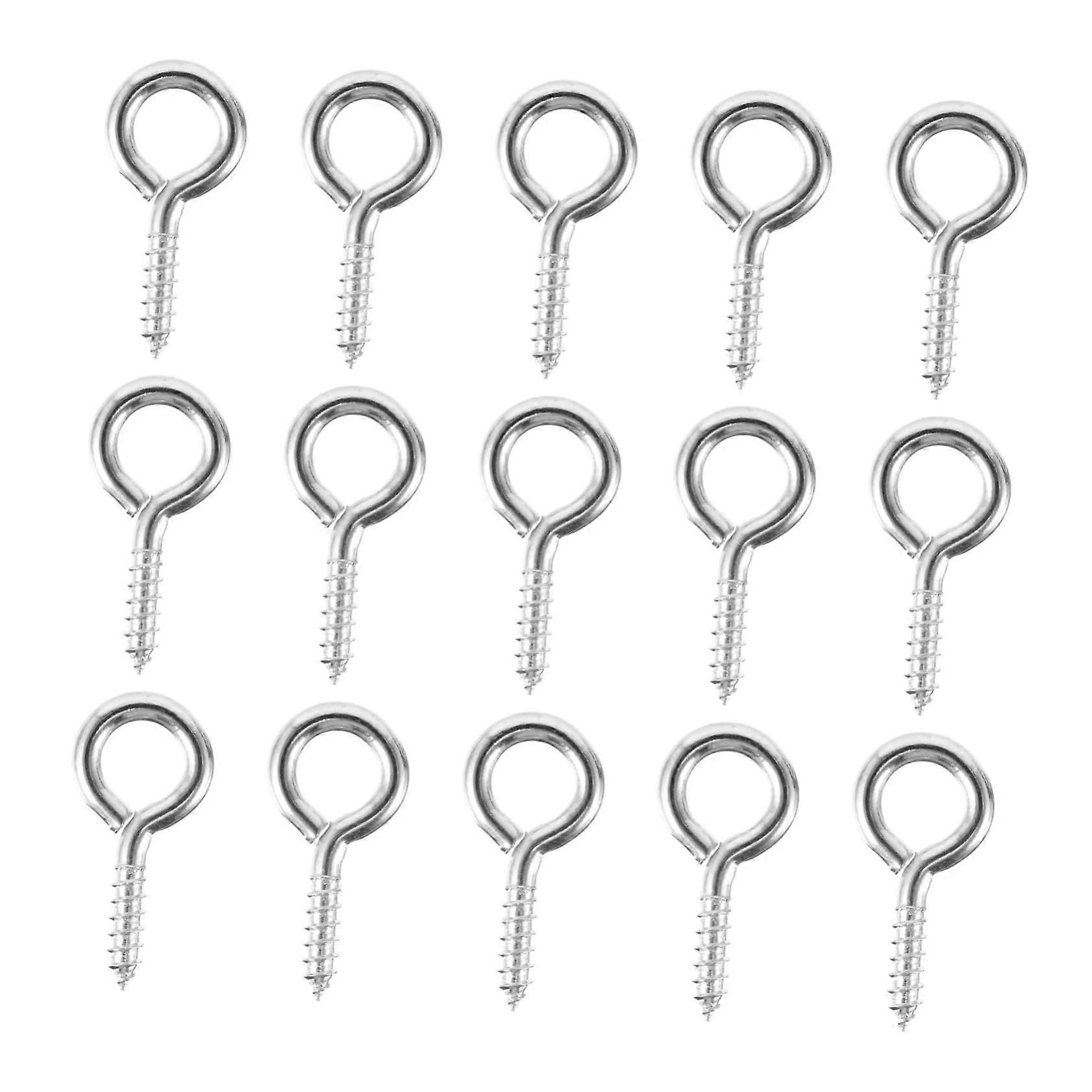 Pack of 30 Sheep Eye Screws Small Eye Hooks Metal Silver DIY Tool for Sewing and Craft Projects
