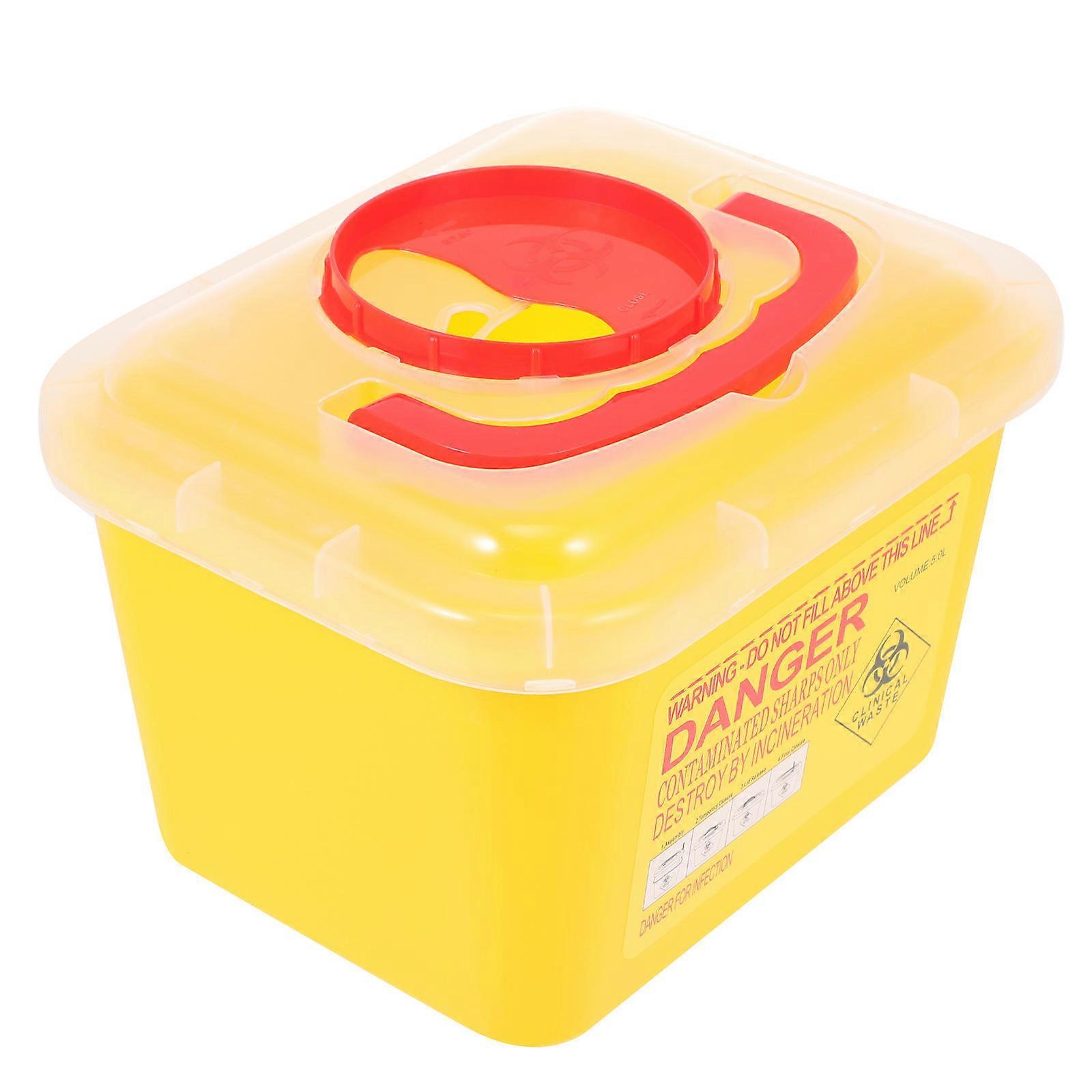 Portable Box Waste Storage Box Studio Use Yellow Color 24x20x16cm Disposal 1Pack
