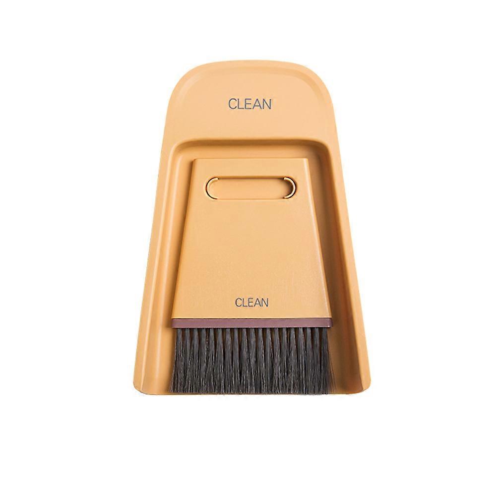 Durable Yellow Dustpan and Broom Set for Home Use Mini Cleaning Tool PP Material Size 12.5 x 6.5 x 2.5 Inches