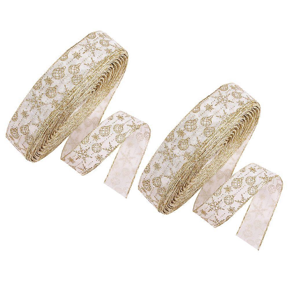Holiday Ribbons Snowflake Printing Style Scrapbooking Making Christmas Festive Gift Wrapping 200x6.3Cm 2Pcs