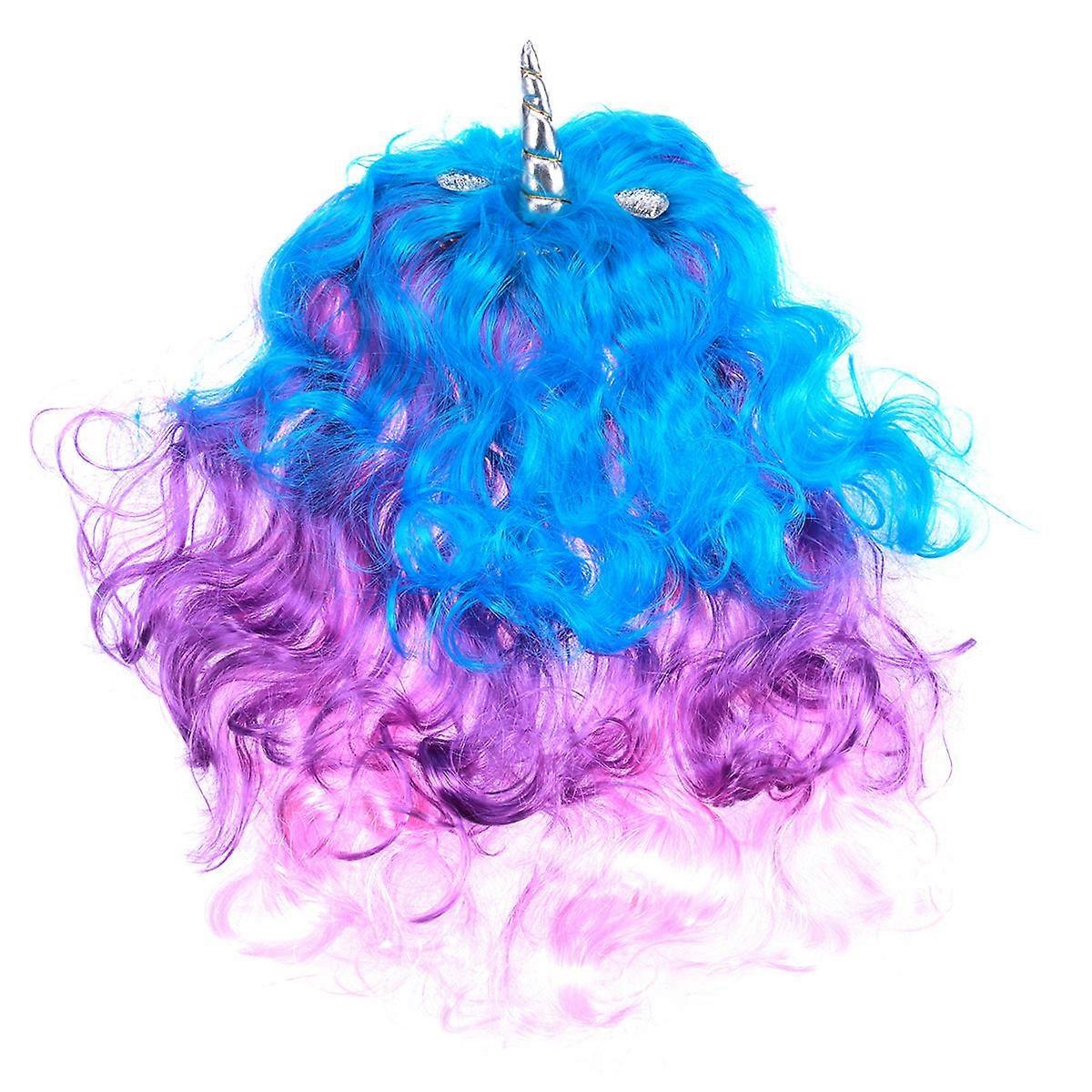 Multi Color Long Wig for Cosplay Perfect for Decor Made of Plastic Breathable One Size Fits All