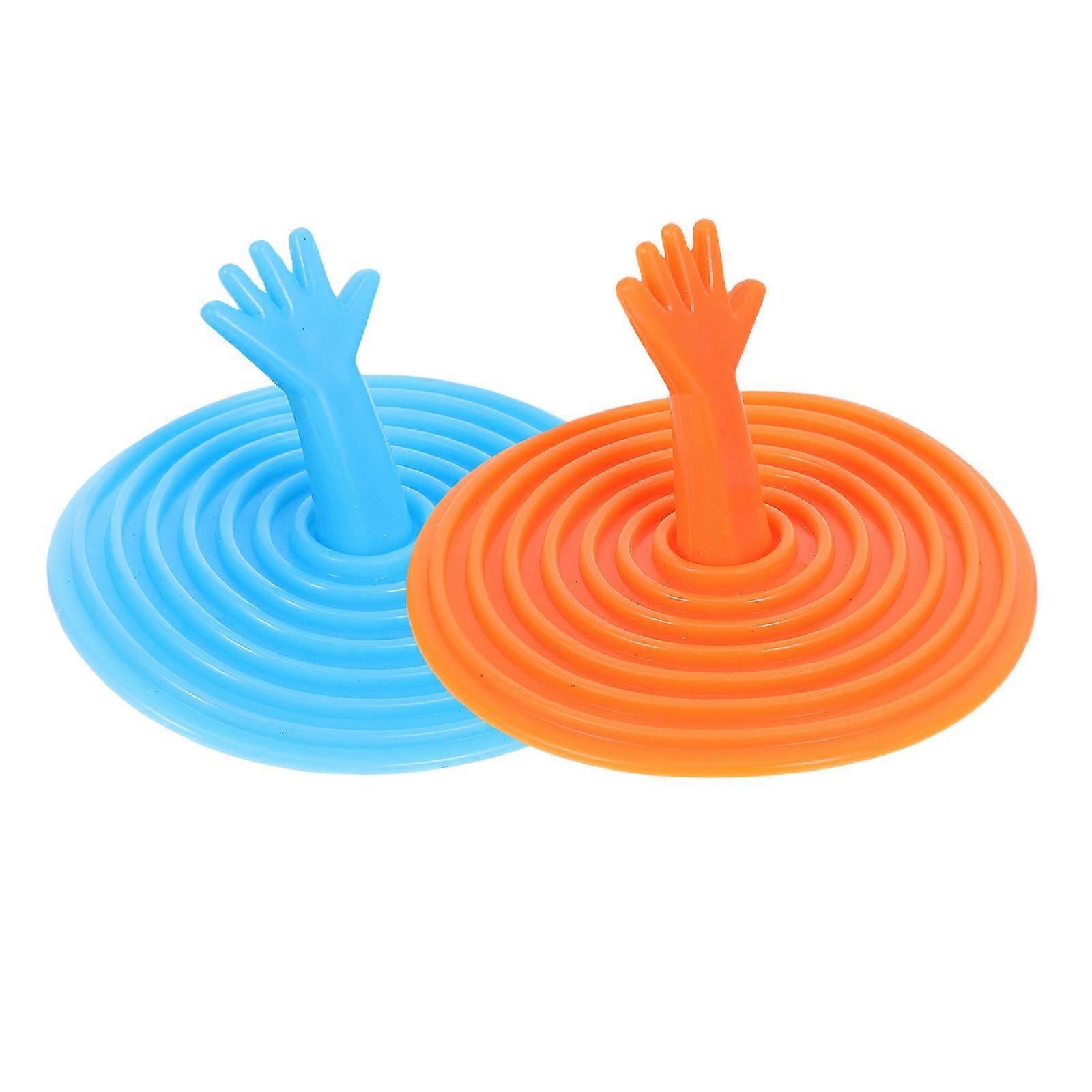 Shower Floor Drain Cover Hair Drain Catcher For Showers PVC Palm Shape 2Pcs