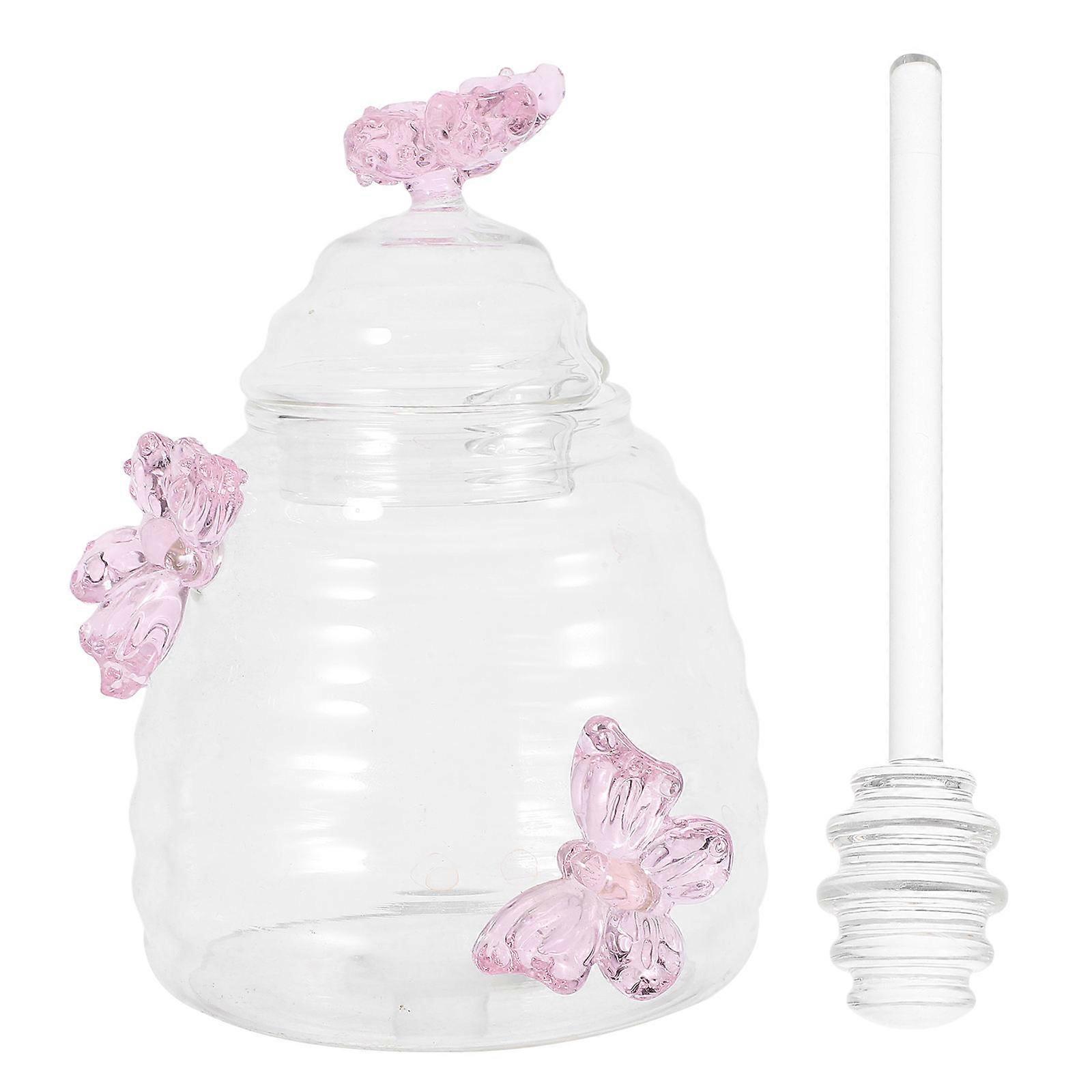 Here's a refined and professional product description based on your input:

 

**Transparent Glass Honey Jar with Lid & Stirring Dipper Stick –
