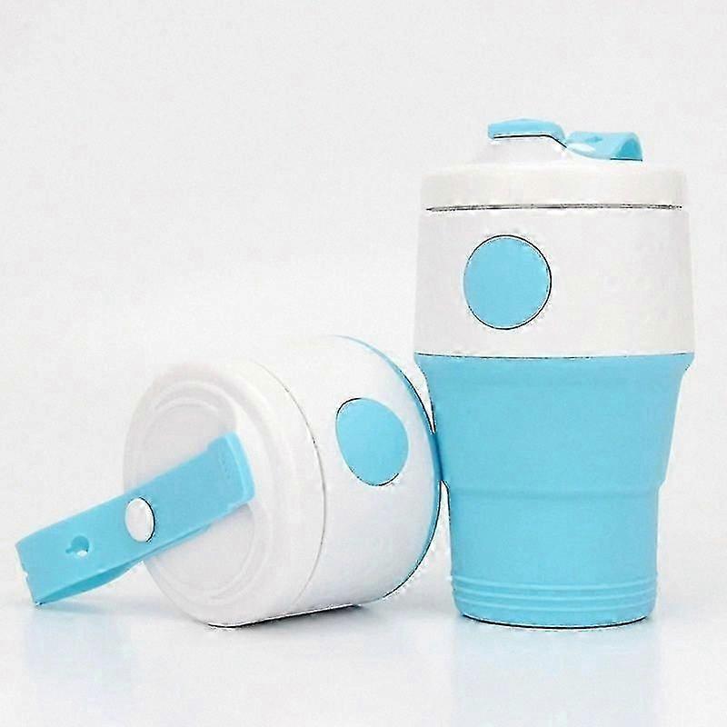 Foldable Silicone Travel Mug, 395ml Reusable Collapsible Cup with Lid, Portable and Dishwasher Safe
