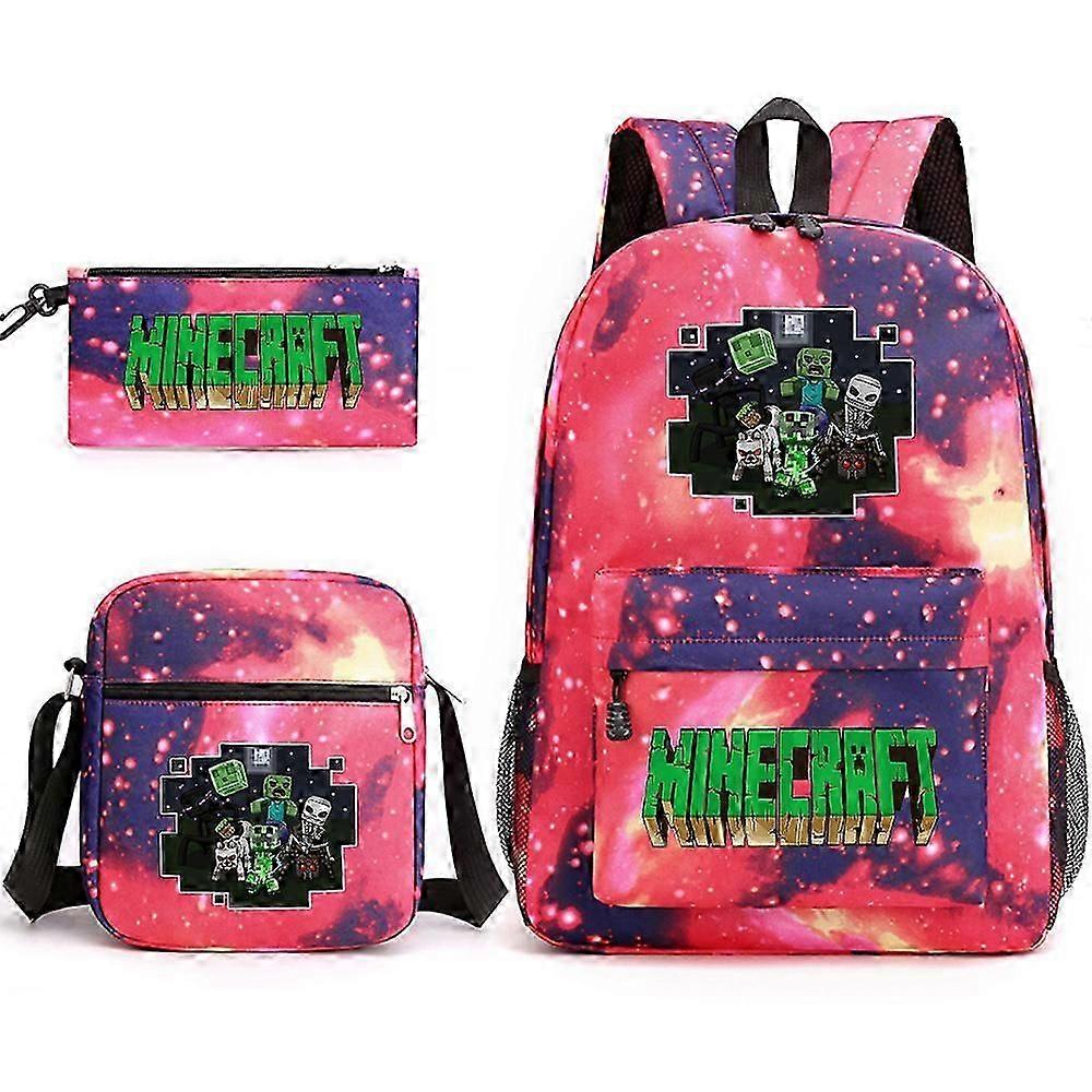 Minecraft School Bag Backpack Pencil Case Shoulder Bag Three-piece Set _15