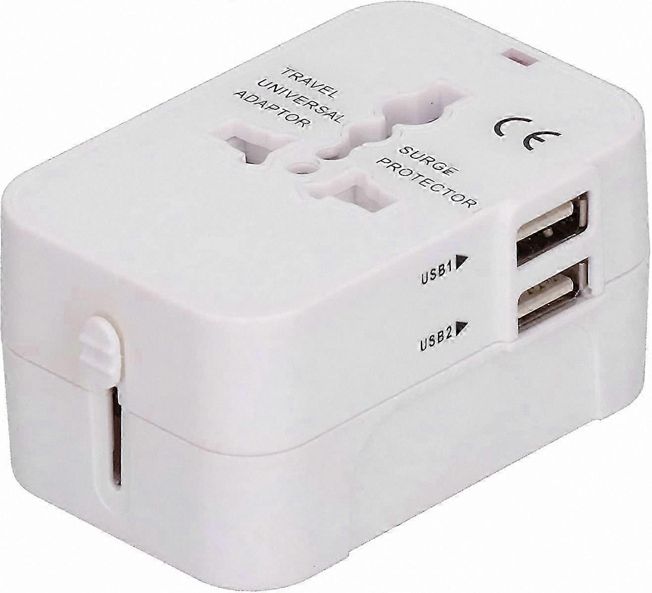 Compact USB Travel Adapter with Smart Charging for Home and Travel Use (White)