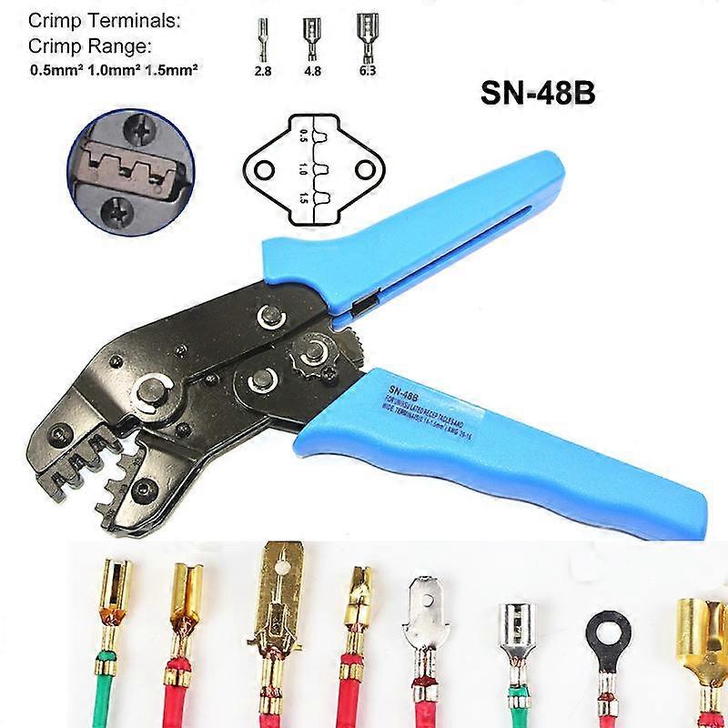 26-16 AWG 2.8/3.96/4.8/5.08/6.3 mm Cables Pliers Crimping tool for non-insulated terminal Crimper