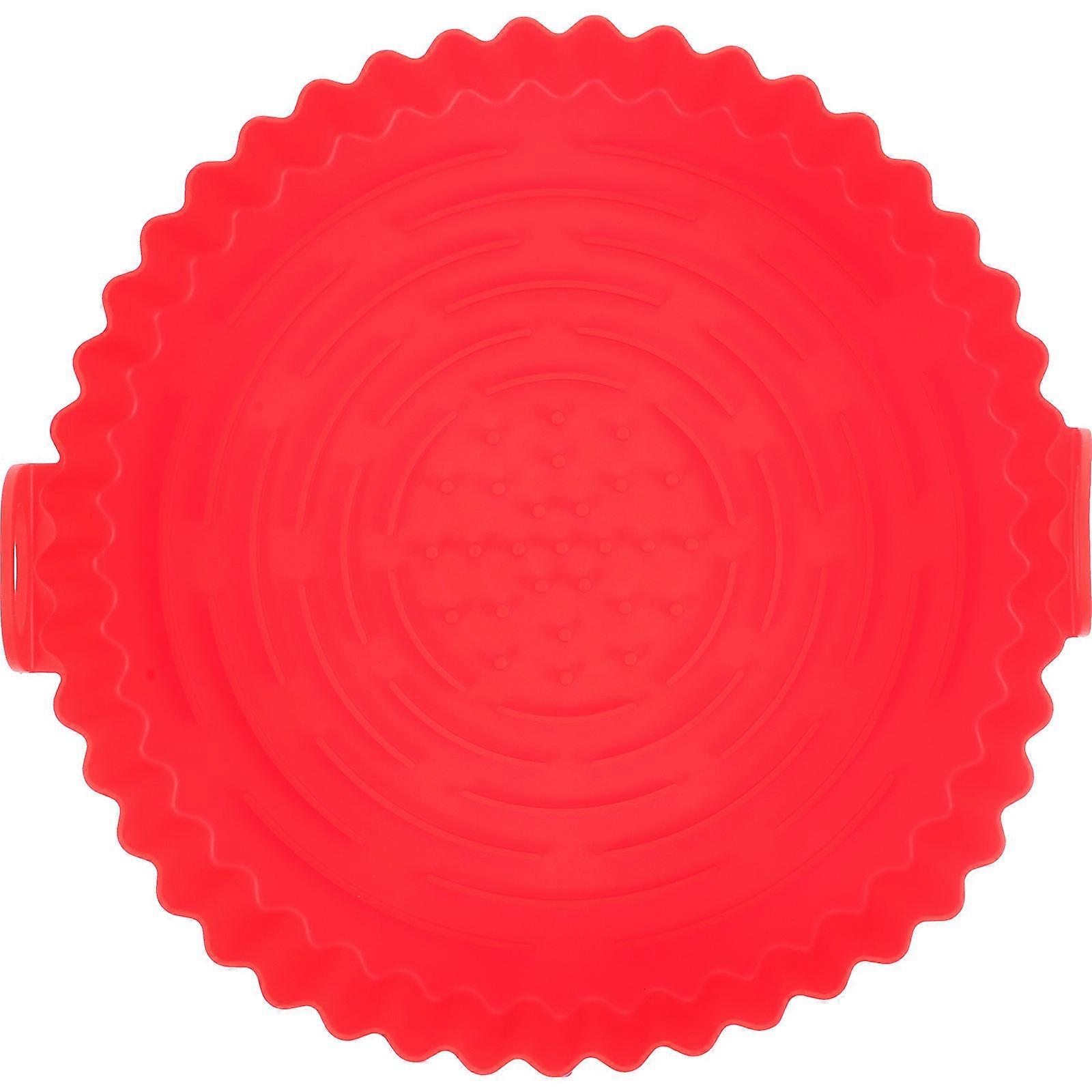 Silicone Baking Liner with Handles for Air Fryer Great for Baking Bacon Red 360Degree Air Circulation