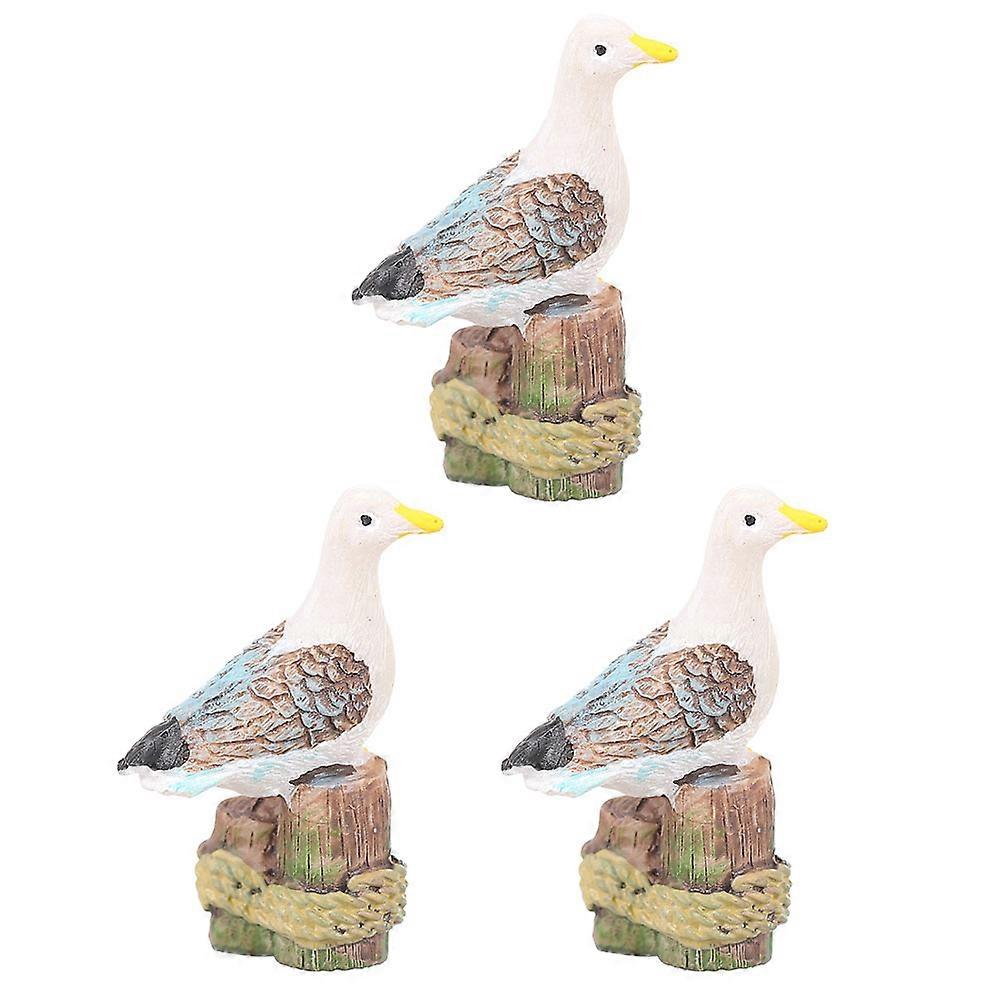 Delicate Seagull Aquarium Decor Made of Resin Multi Color Lifelike and Wear Resistant for Fish Tank