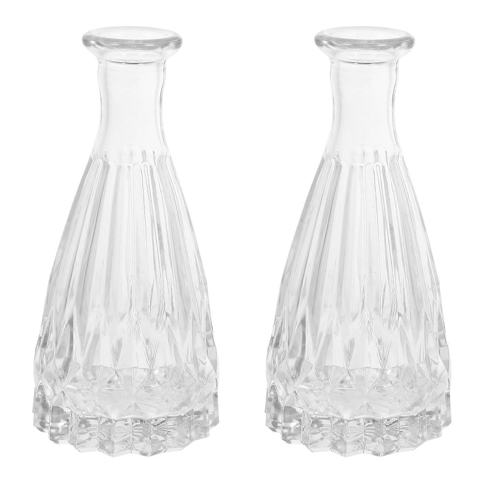 Decorative Aroma Glass Bottles 2Set Fragrance Release Indoor Use Transparent Vintage Design