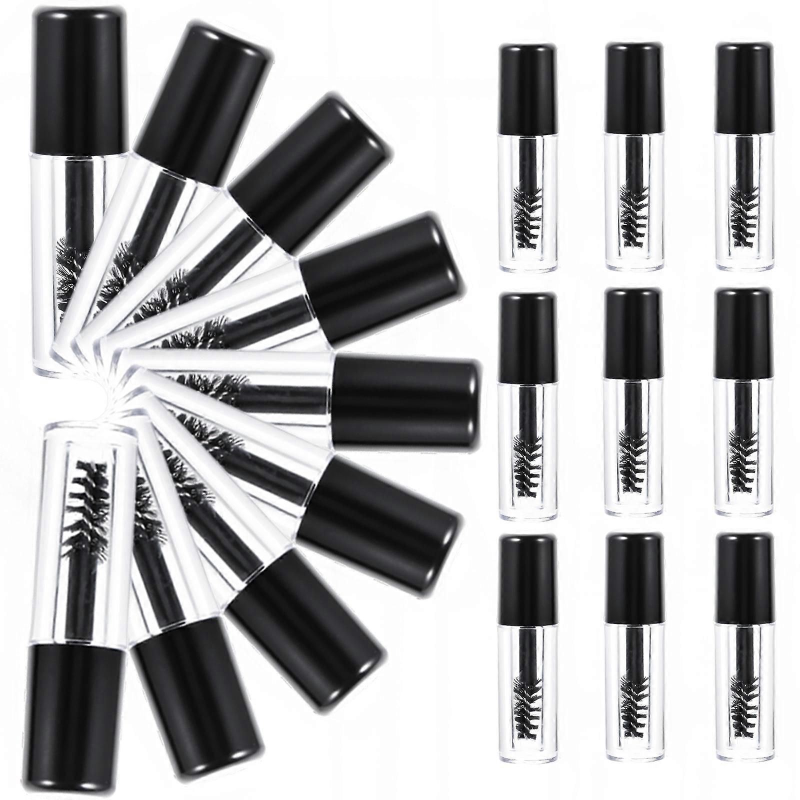 20pcs Black Acrylic Empty Mascara Tubes with Anti Leaking Design for Storage and Travel Use
