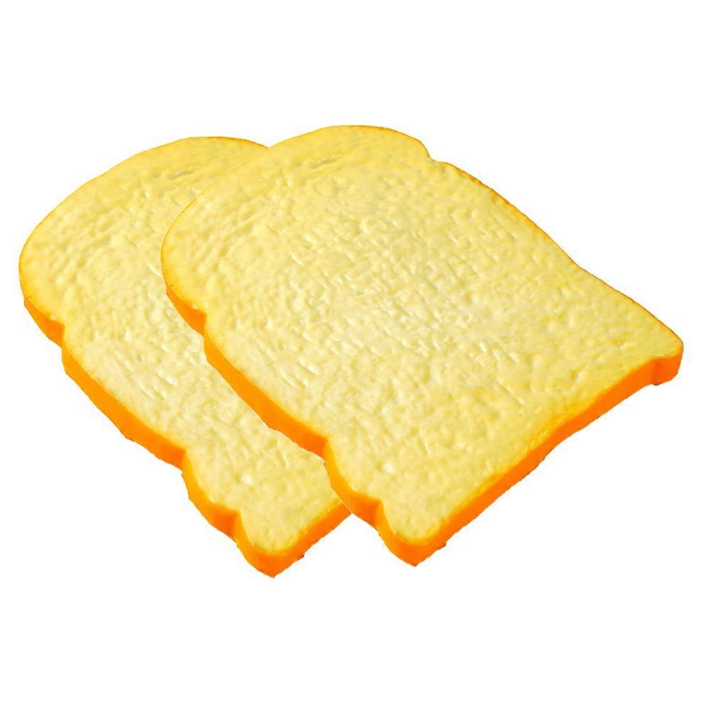 2pcs Realistic PU Simulation Toast Slice Pretend Play Bread Toy Model